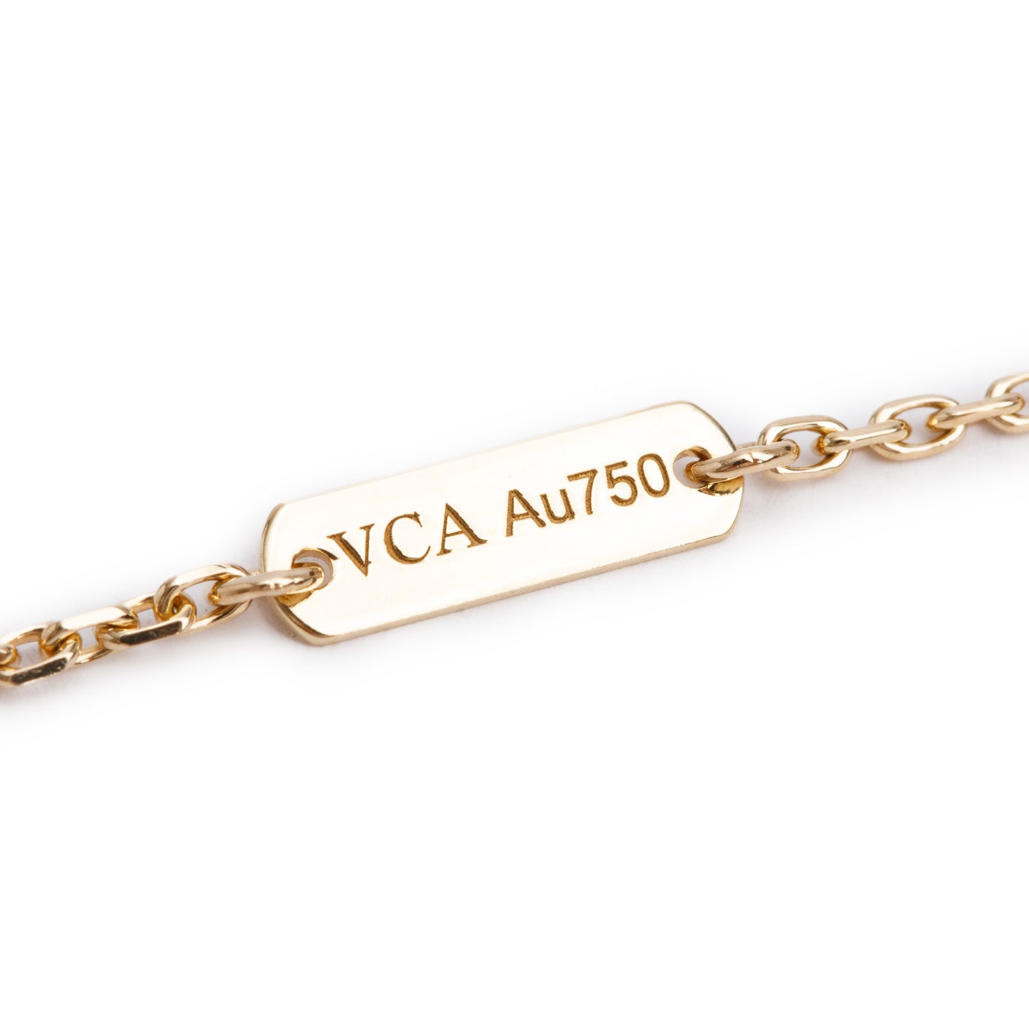 Van Cleef & Arpels 2024 18k Yellow Gold Vintage Alhambra Mother of Pearl Pendant Necklace w/ Box & Certificate