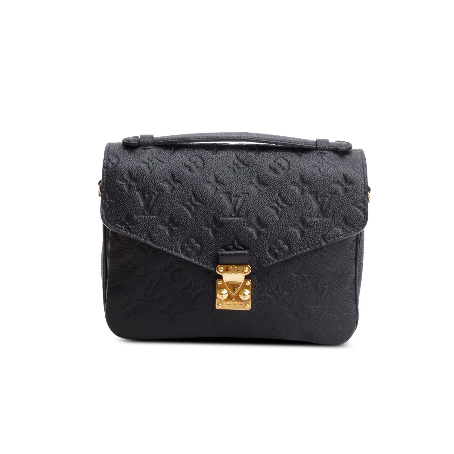 Louis Vuitton Black Monogram Empreinte Leather Pochette Metis w/ Box