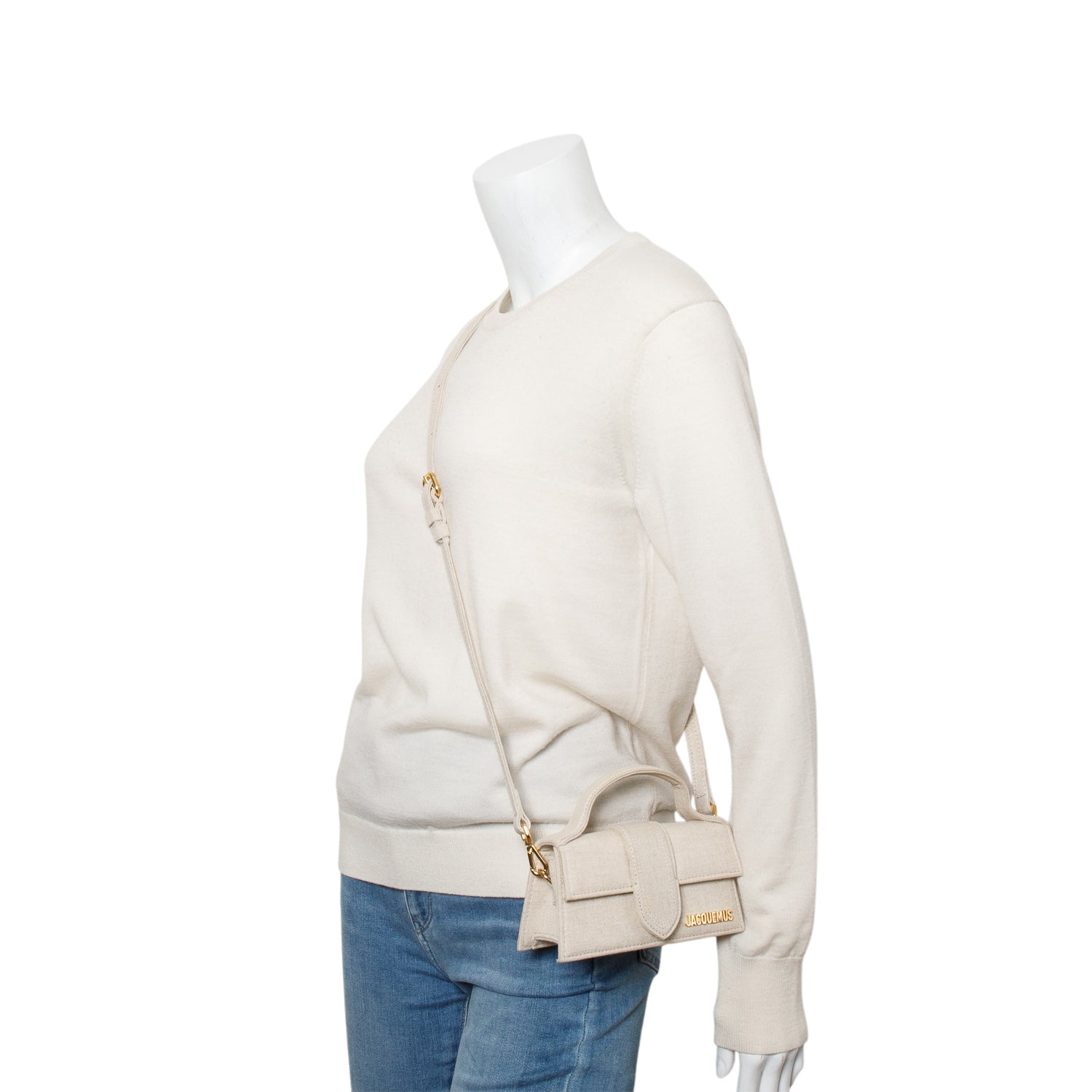 Jacquemus Linen Les Classique The Bambino Bag w/ Strap