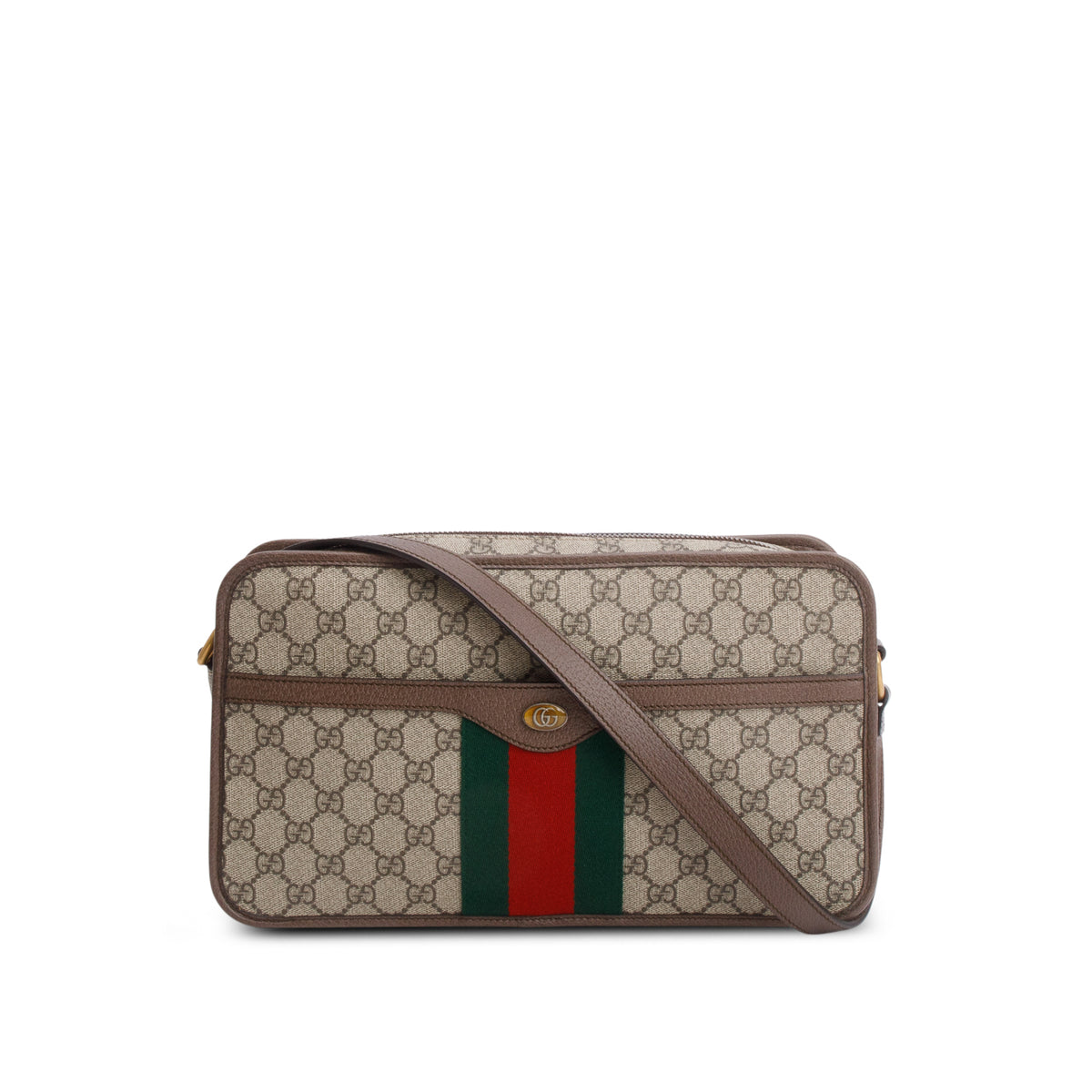 Gucci GG Supreme Monogram Web Ophidia Shoulder Bag w/ Strap – OLIVER'S
