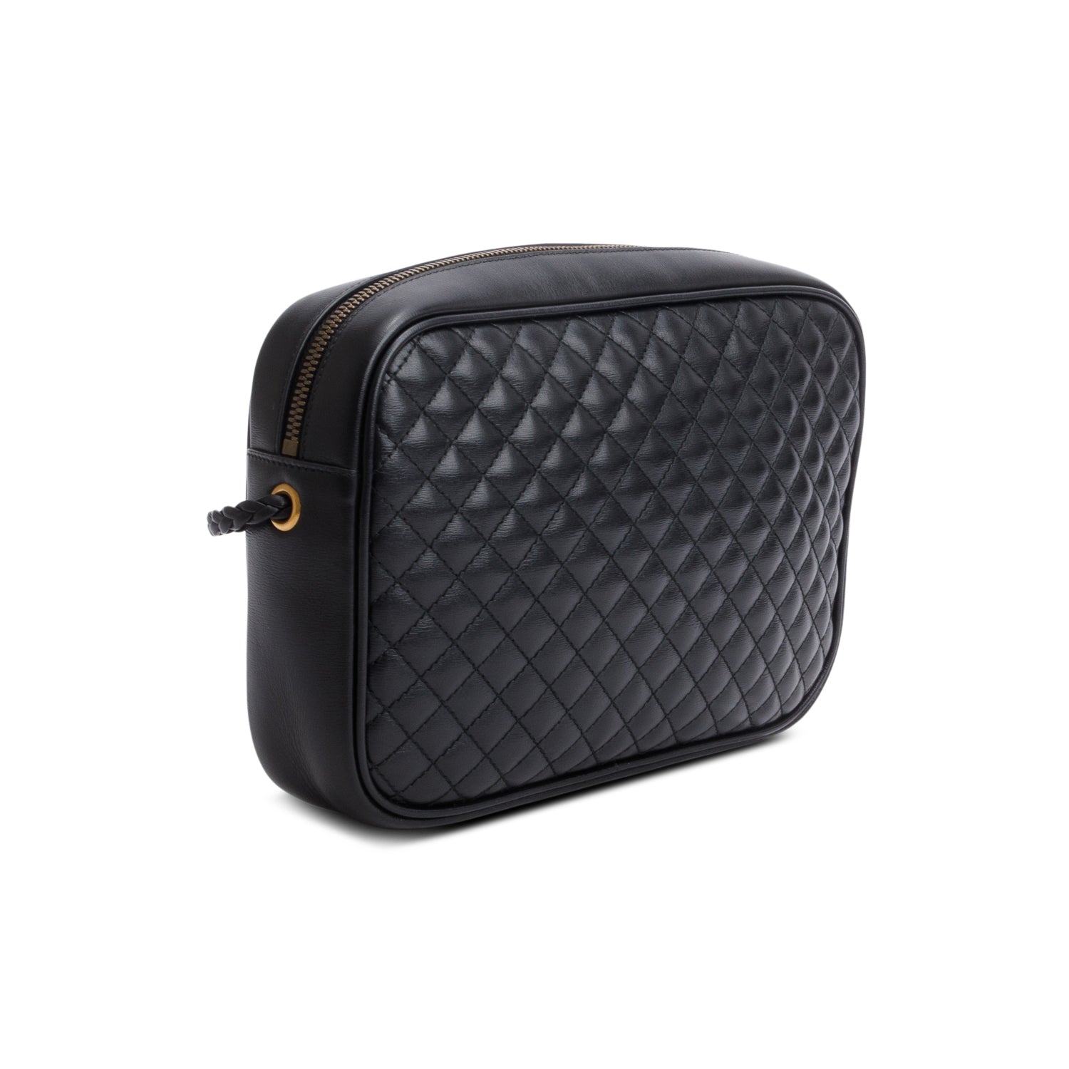 Gucci Black Calfskin Web Trapuntata Small GG Shoulder Bag