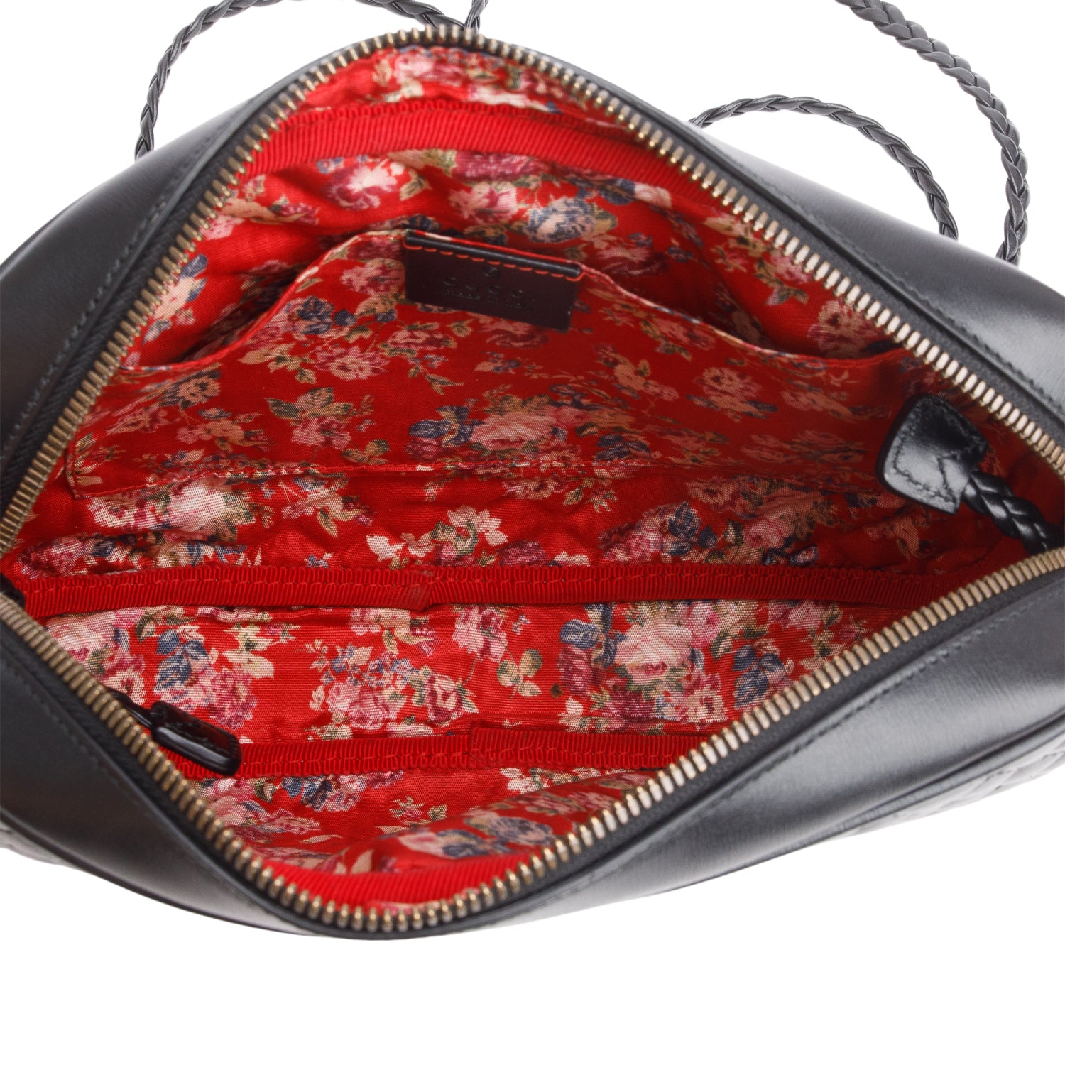 Gucci Black Calfskin Web Trapuntata Small GG Shoulder Bag