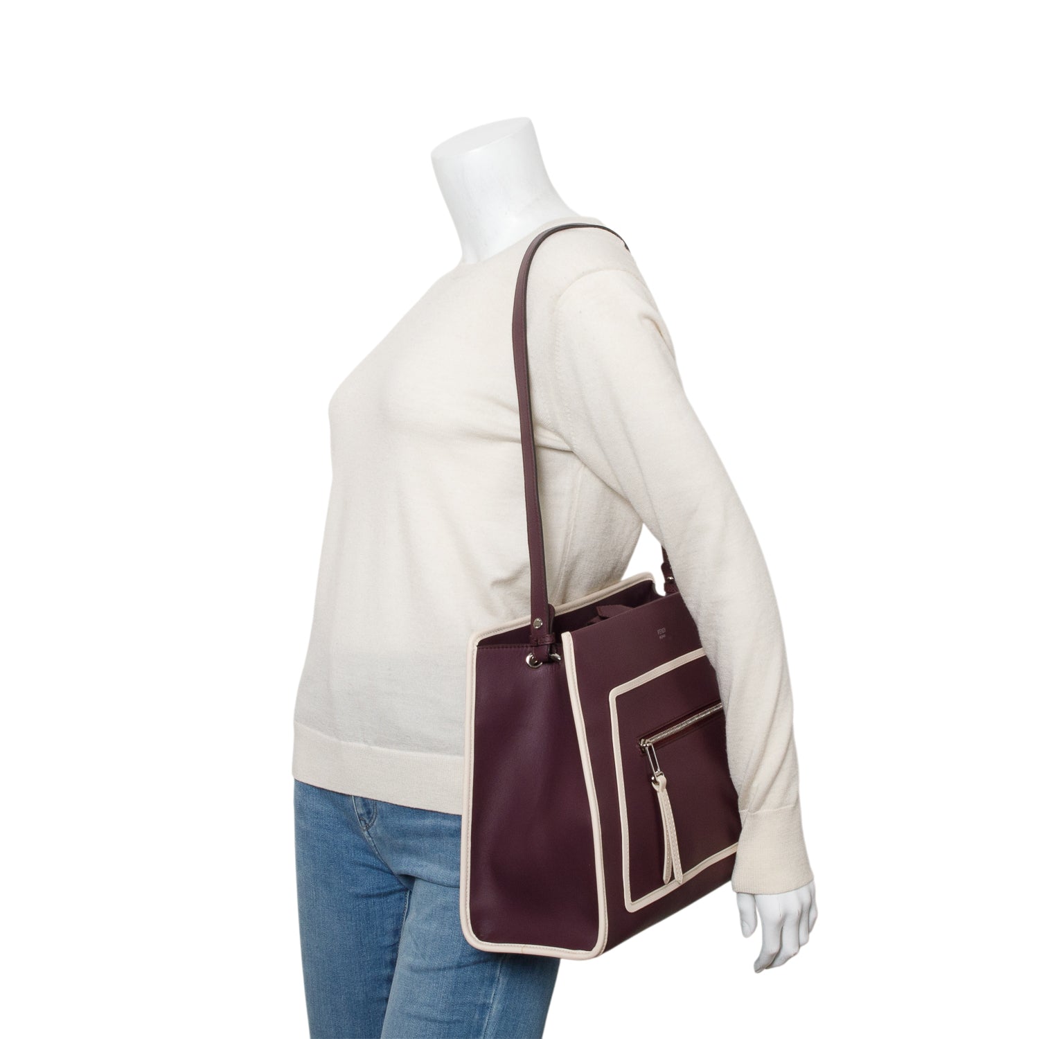 Fendi Purple Calfskin Medium Runaway Tote w/ Straps