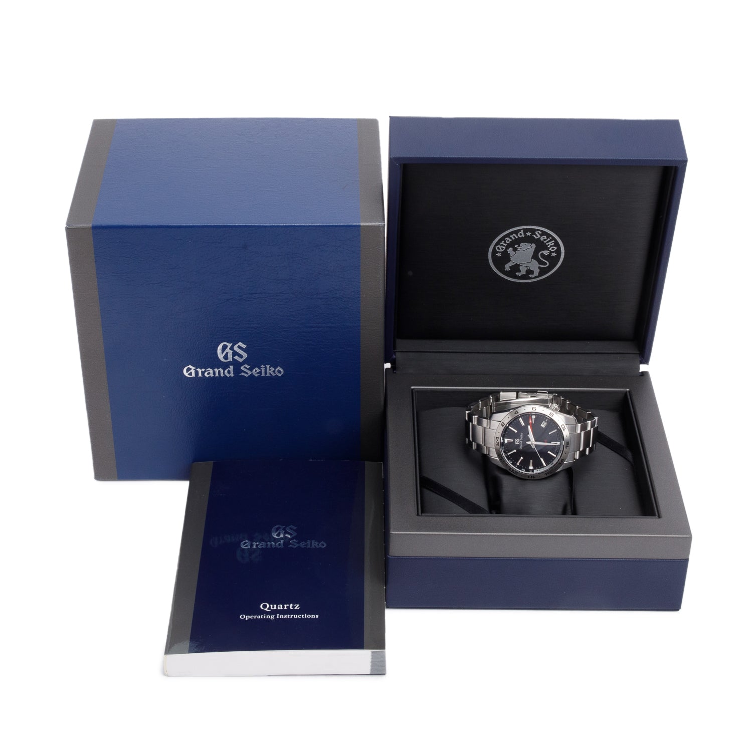 Grand Seiko 2022 Stainless Steal Sport Collection GMT 39 mm Quartz Watch Black Dial SBGN029G w/ Box & Papers