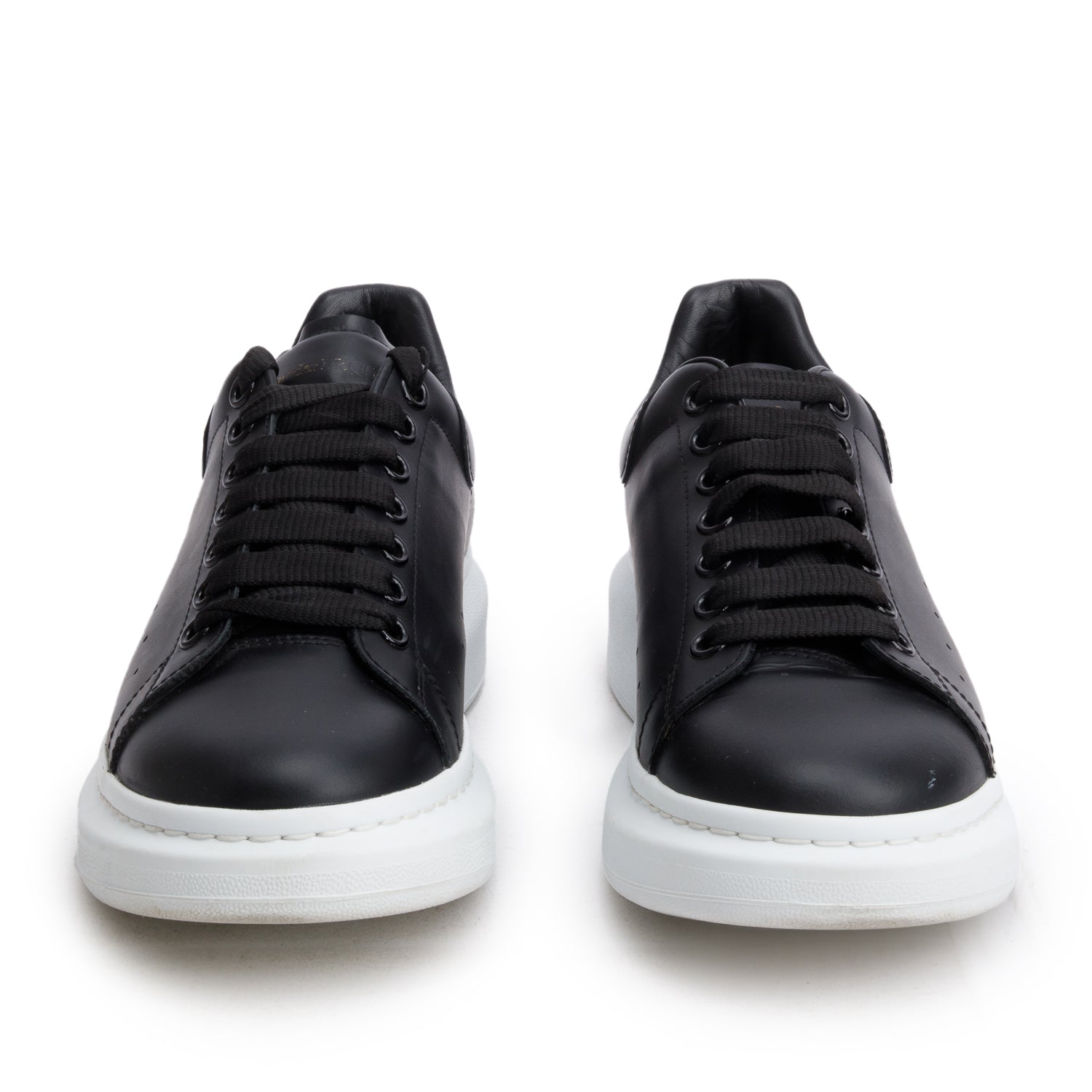 Alexander McQueen Black Calfskin Leather Larry Sneakers, Size 42 w/ Box