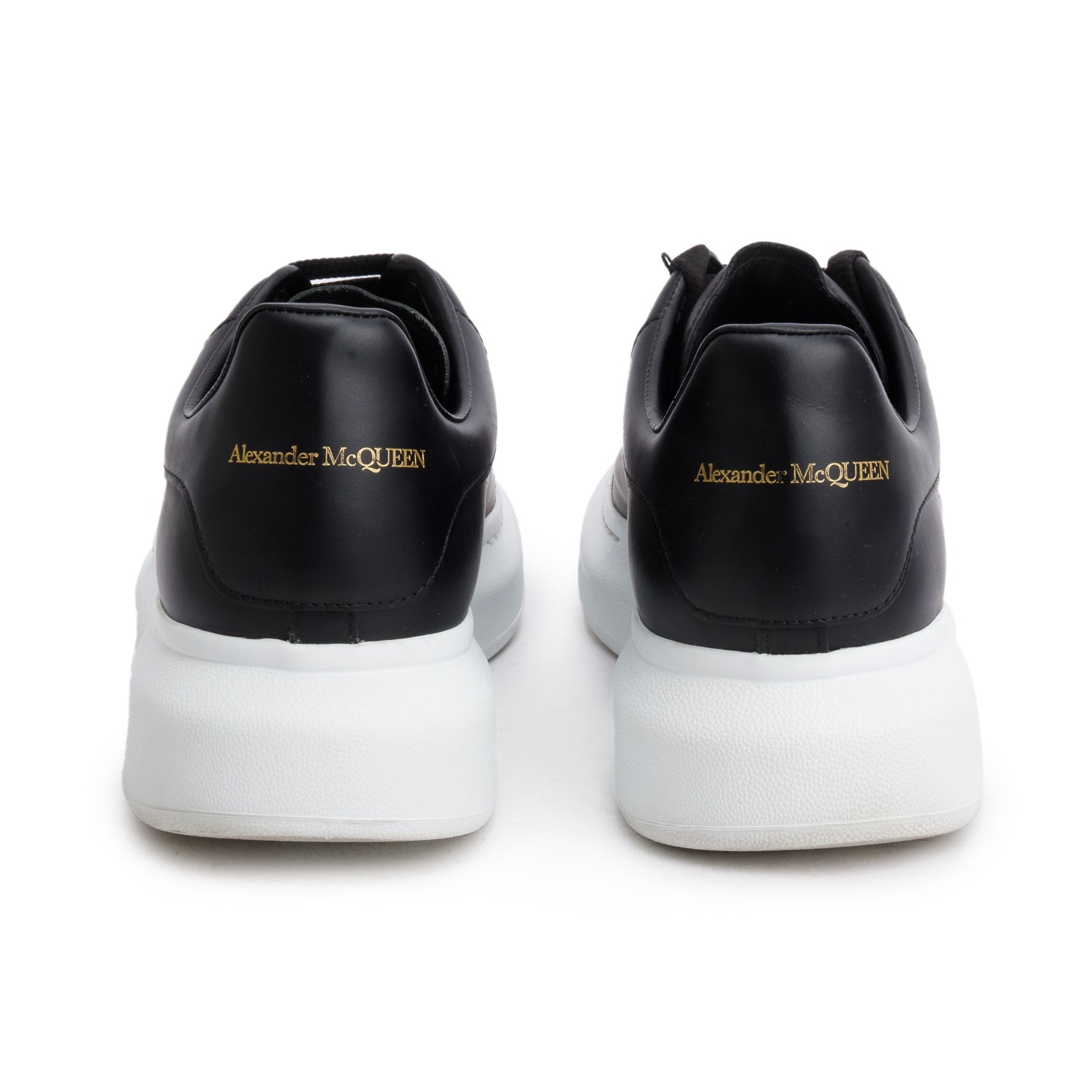 Alexander McQueen Black Calfskin Leather Larry Sneakers, Size 42 w/ Box