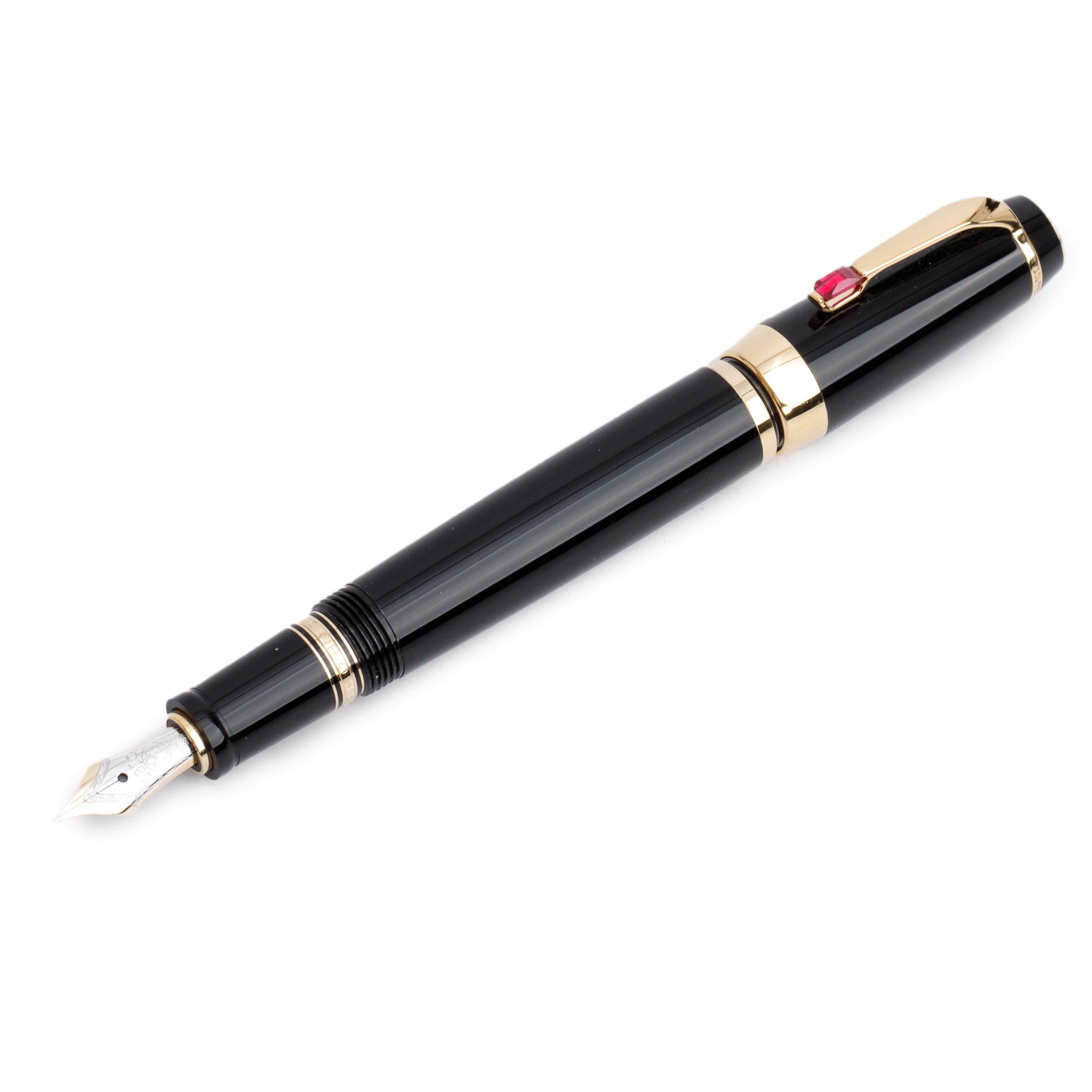 Montblanc Gold Coated Black Resin Boheme Rouge Fountain Pen w/ Box