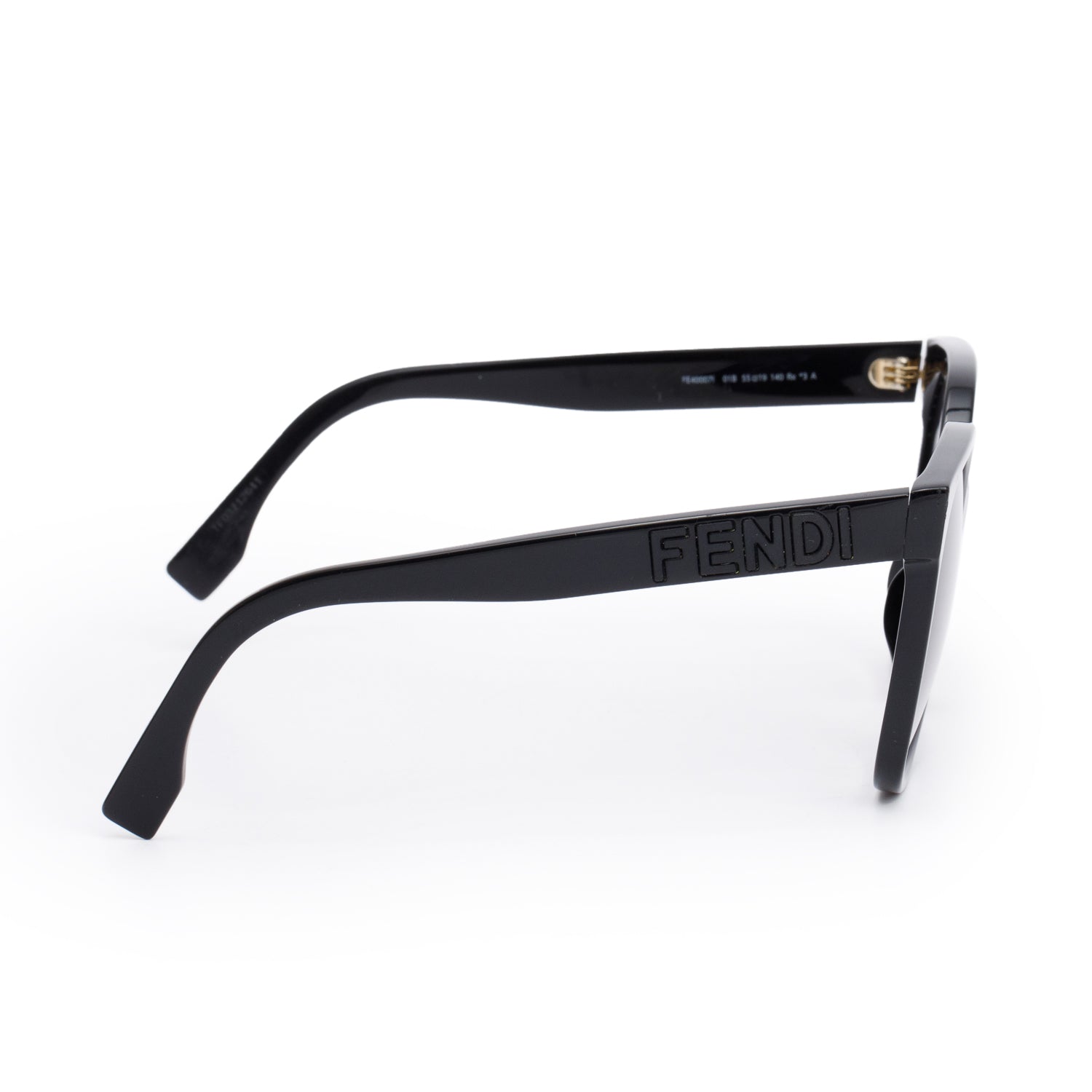 Fendi FE400071 Black Acetate Square Sunglasses w/ Box, Case & Authenticity Card