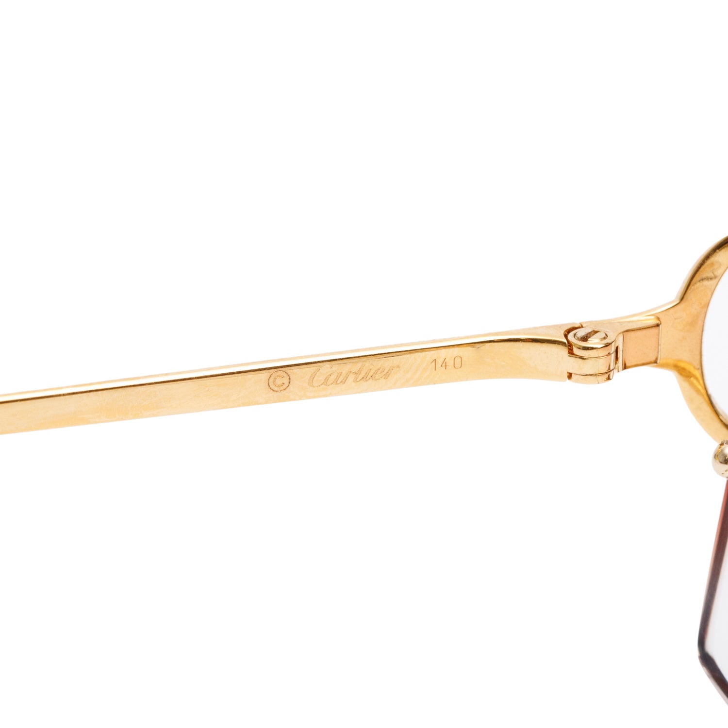 Cartier CT00920 Gold-Tone Metal Rimless Square Sunglasses w/ Box & Case