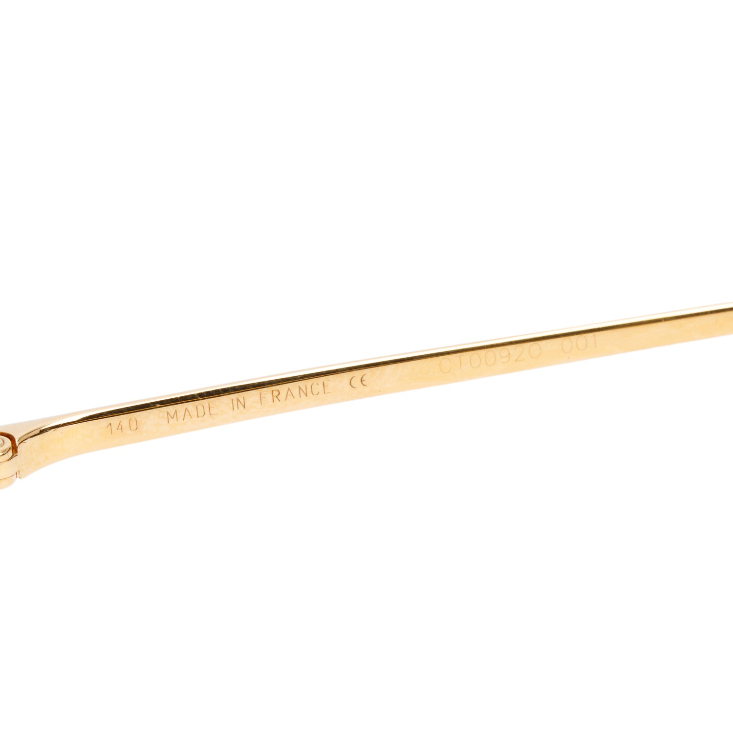 Cartier CT00920 Gold-Tone Metal Rimless Square Sunglasses w/ Box & Case