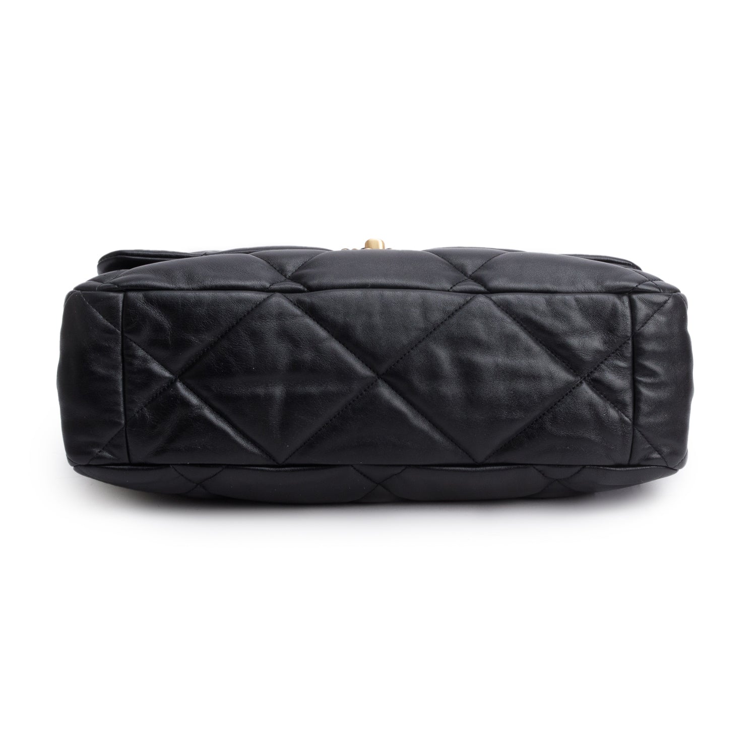 Chanel Black Lambskin Leather Maxi 19 Flap Bag