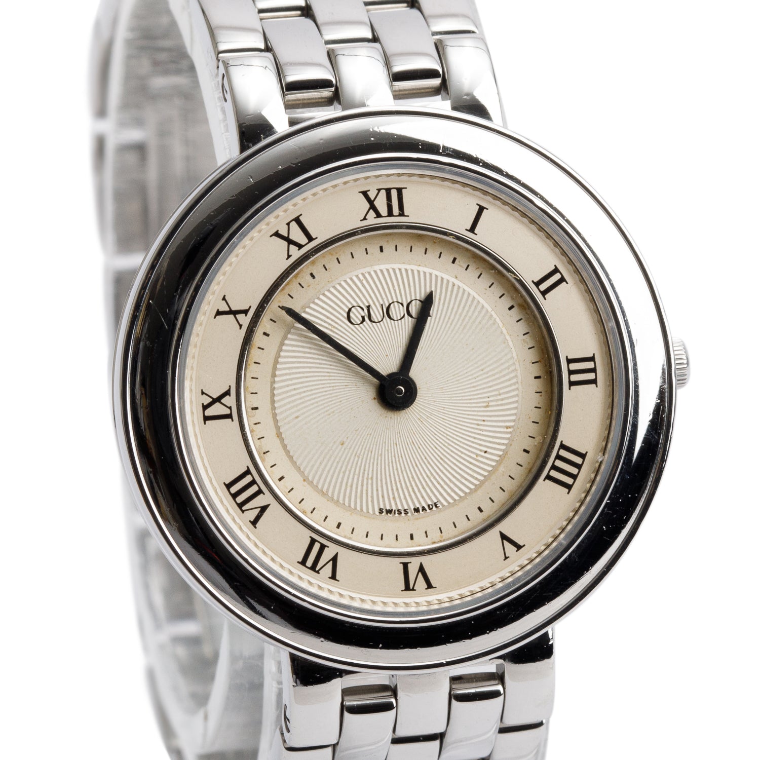 Gucci Stainless Steel 546L Series 29 MM Watch Silver Dial