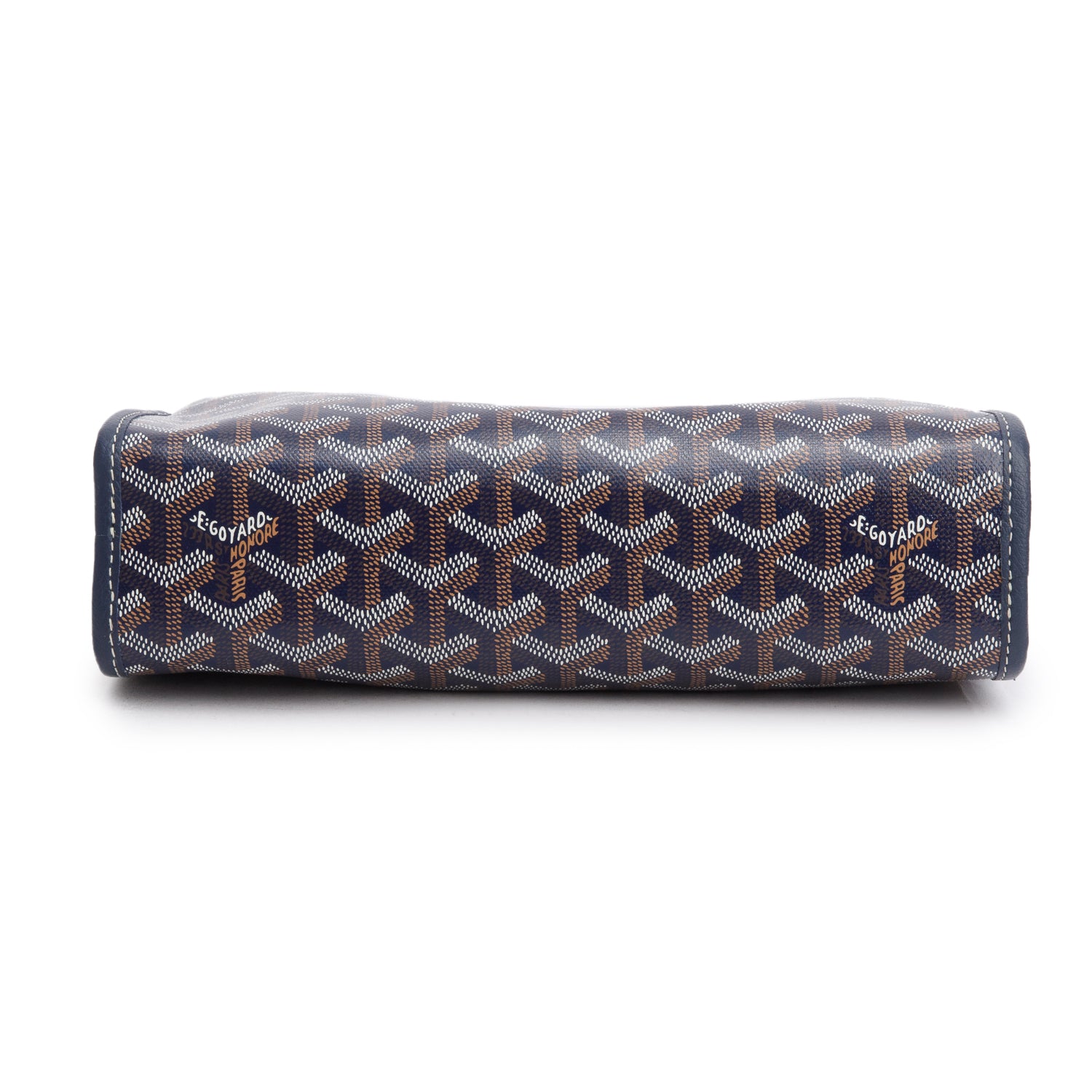 Goyard 2023 Navy Goyardine Jouvence MM Toiletry Pouch w/ Receipt