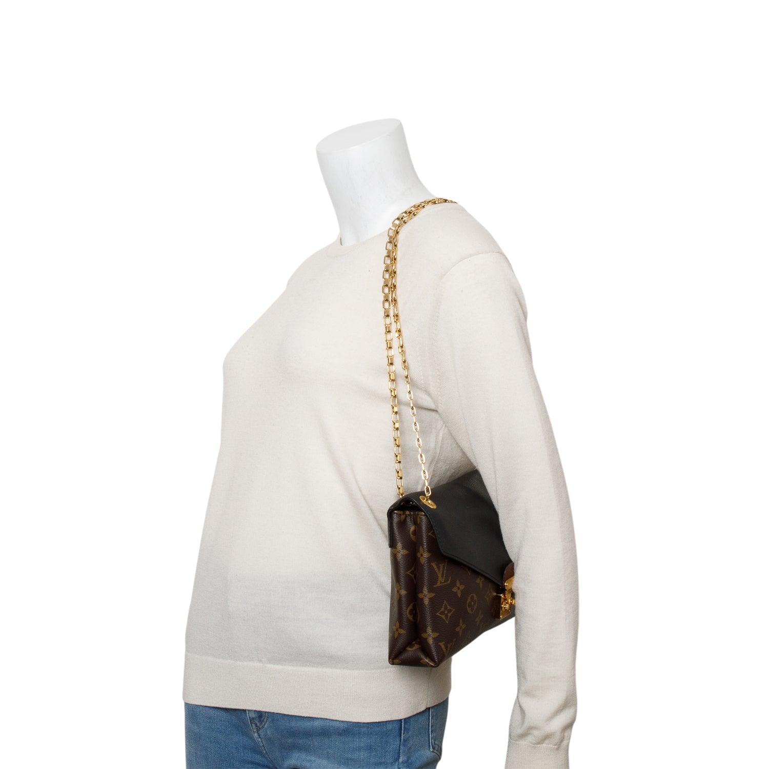 Louis Vuitton Black Monogram Pallas Chain Bag