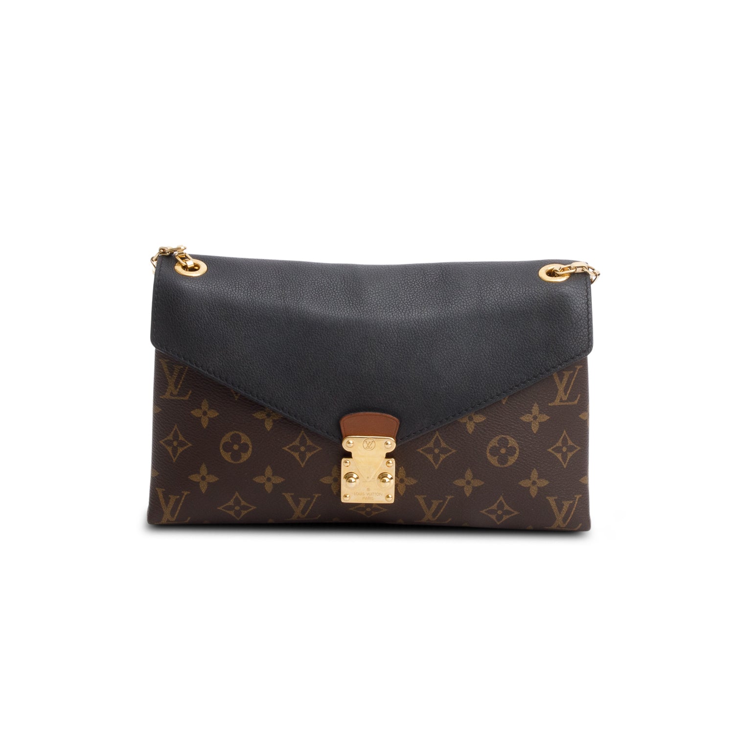 Louis Vuitton Black Monogram Pallas Chain Bag