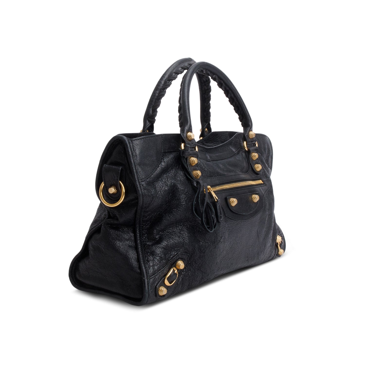 Balenciaga Black Agneau Leather Le City Medium Bag