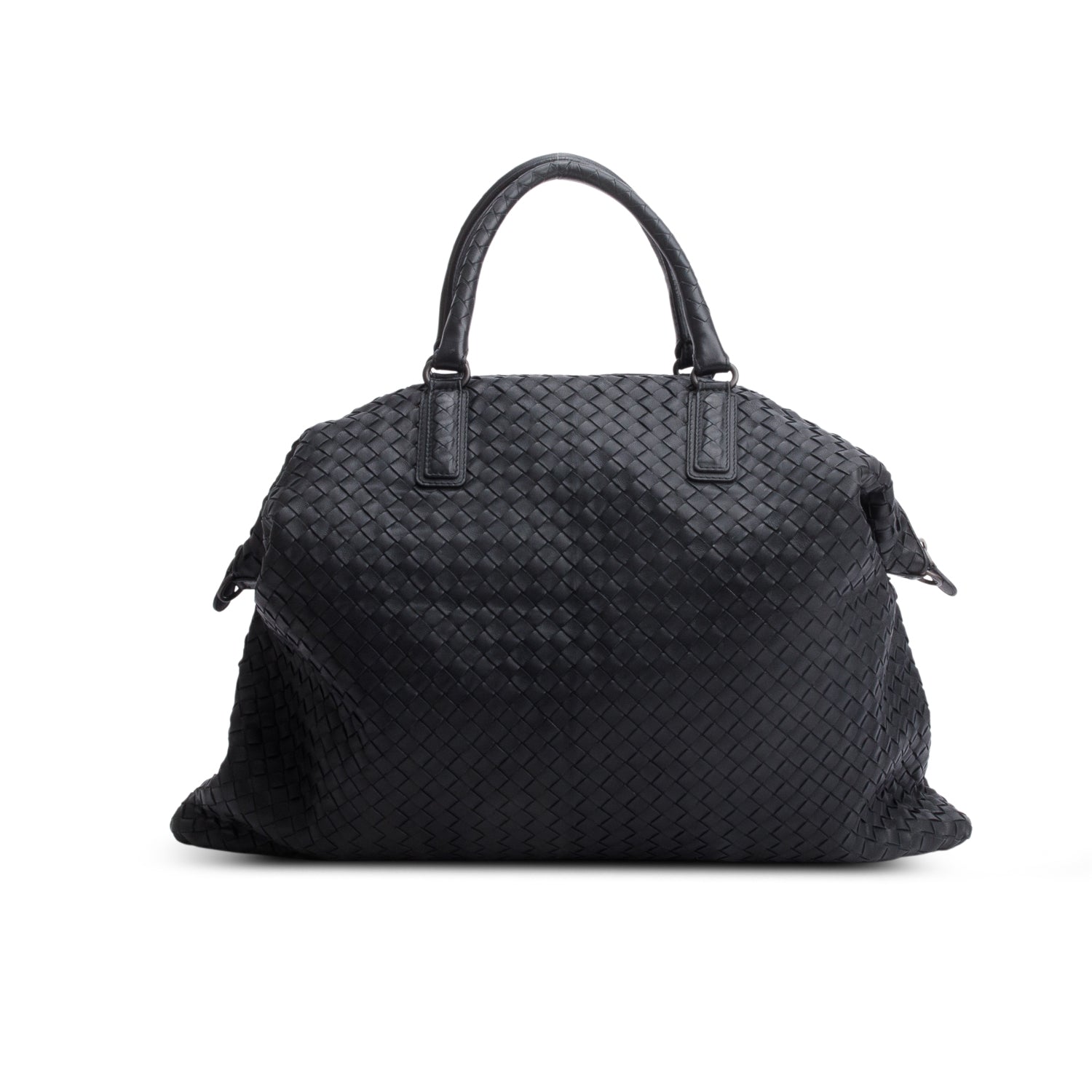 Bottega Veneta Black Nappa Intrecciato Maxi Convertible Tote w/ Strap