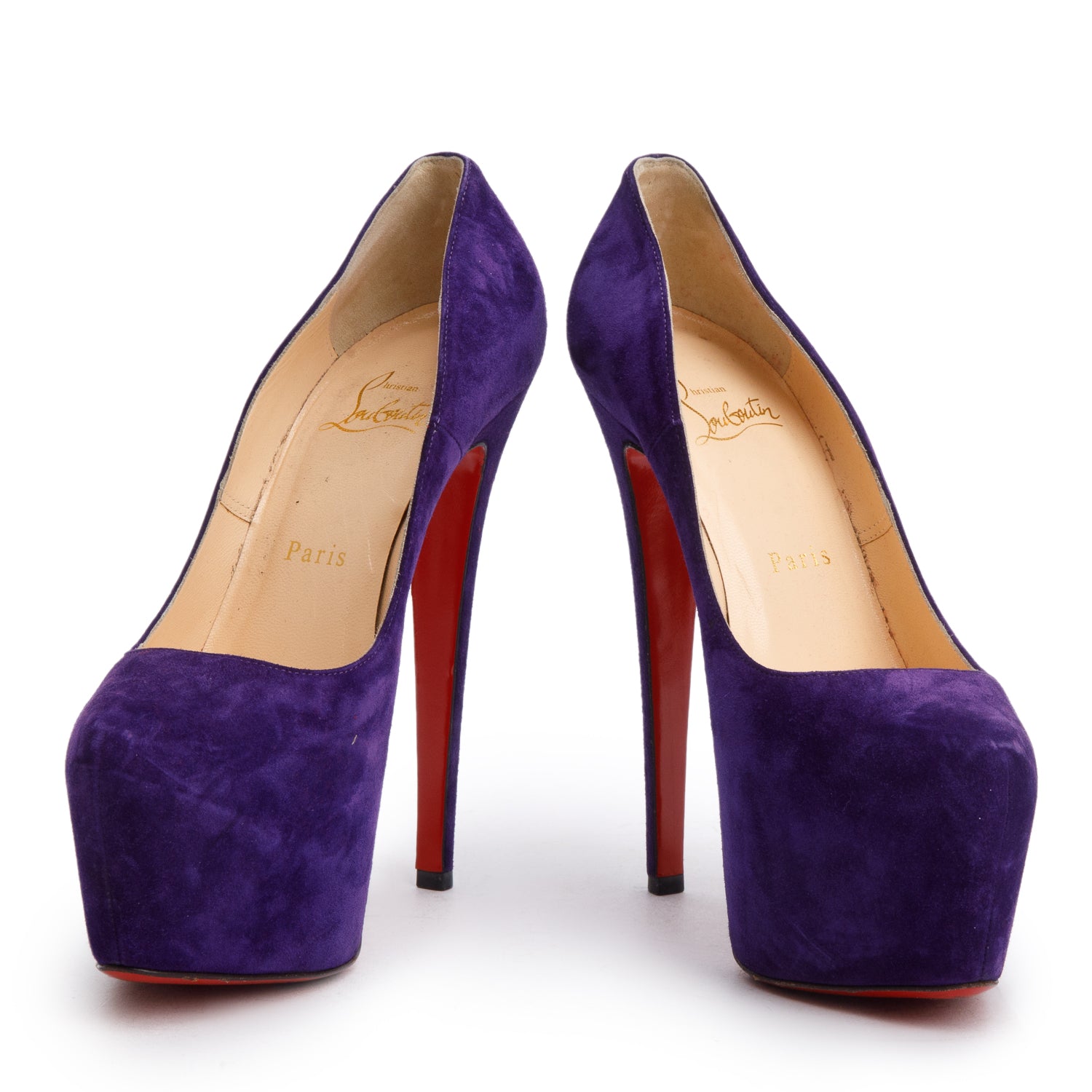 Christian Louboutin Purple Suede Daffodile 160 Pumps, Size 37.5