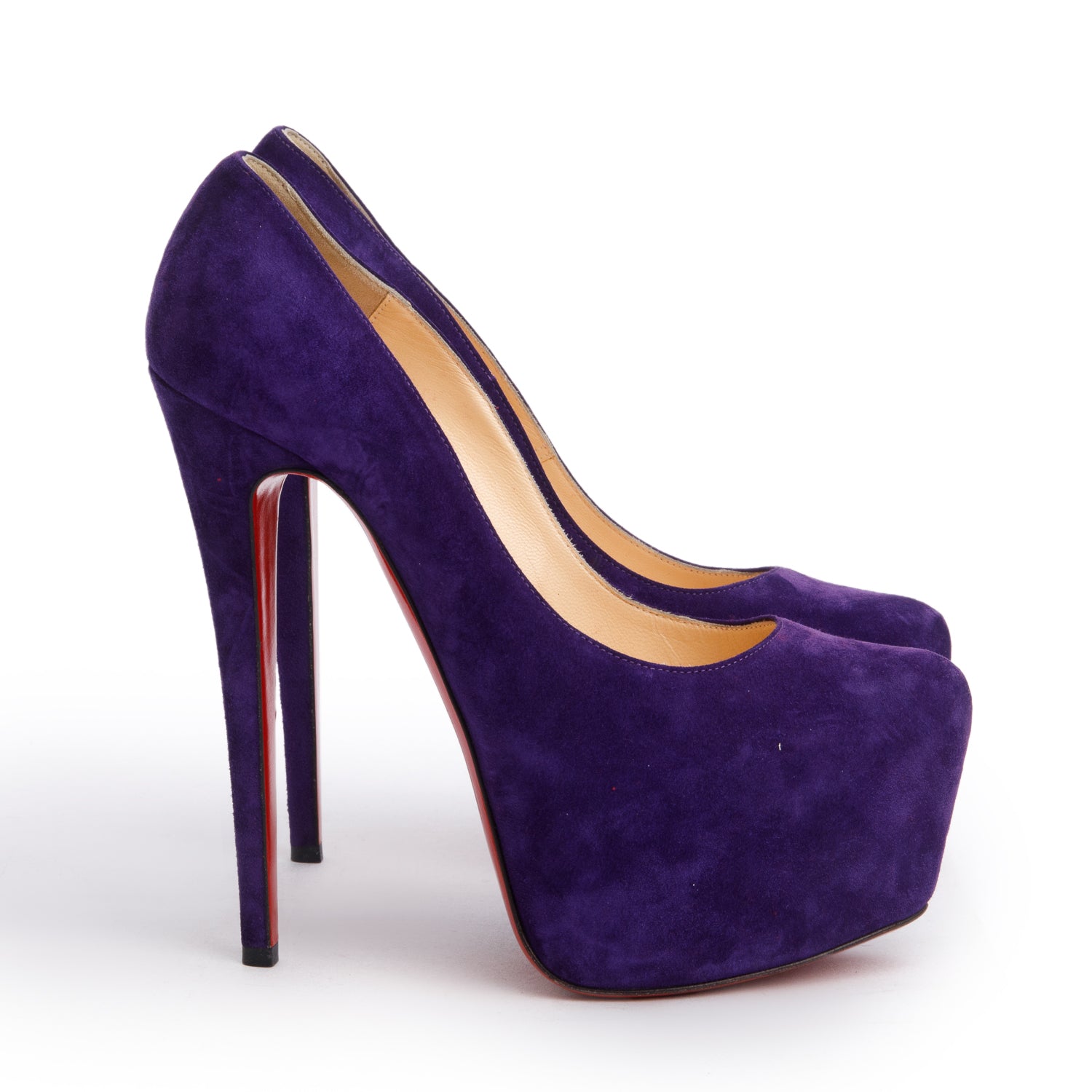 Christian Louboutin Purple Suede Daffodile 160 Pumps, Size 37.5