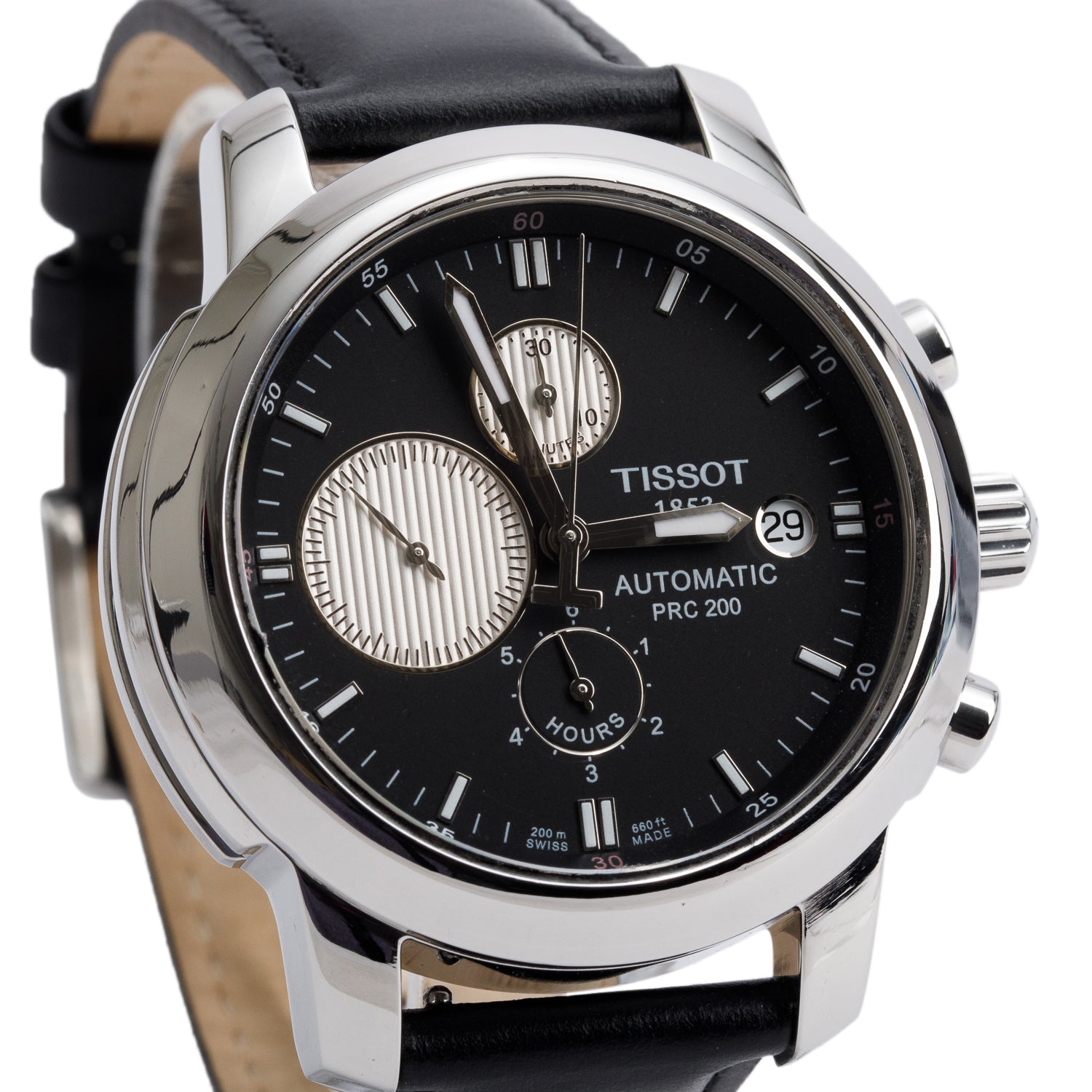 Tissot Stainless Steel Black Dial PRC 200 43 MM Automatic Chronograph Watch Black Dial