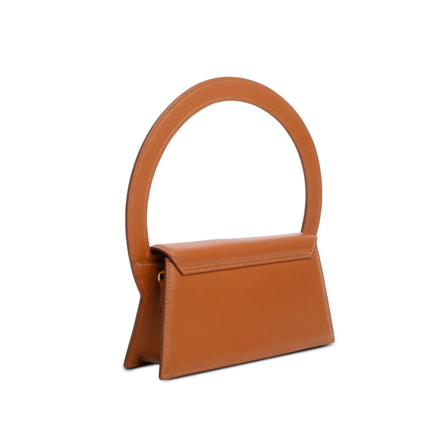 Jacquemus Brown Leather Le Sac Rond Bag w/ Strap