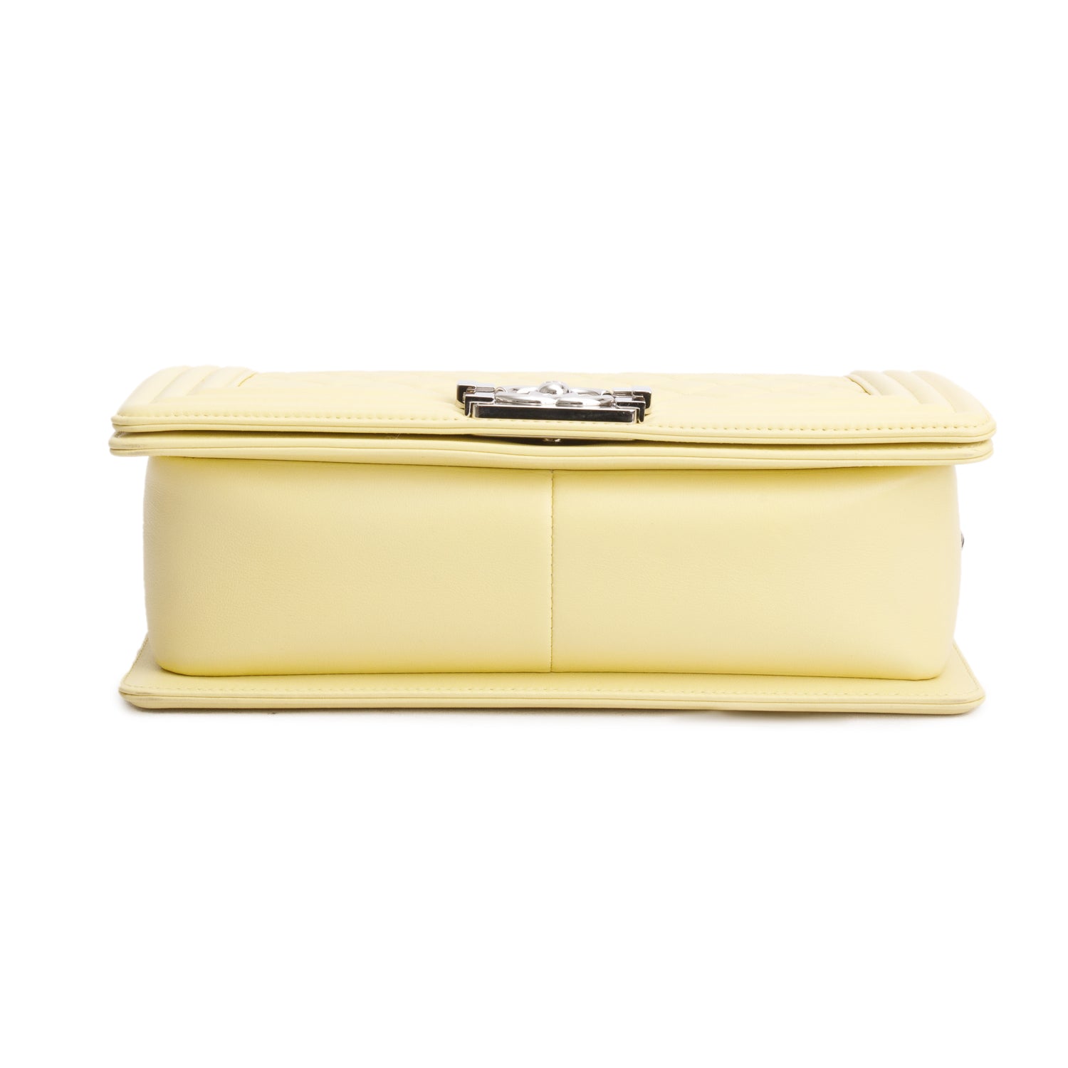 Chanel Yellow Quilted Lambskin Leather Medium Boy Bag w/ Authenticity Card