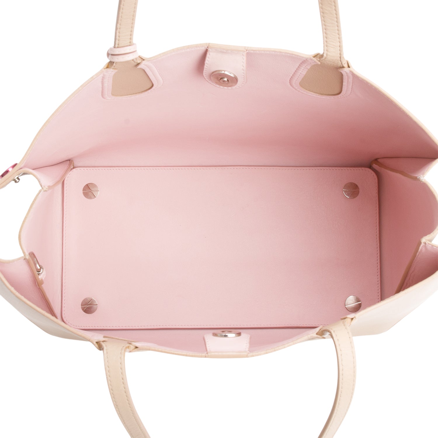 Christian Dior Beige Calfskin Leather Small Addict Shopping Tote