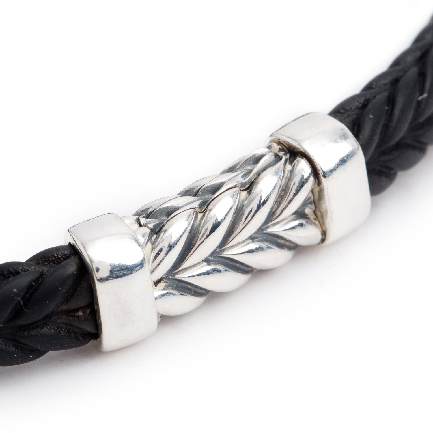 David Yurman Sterling Silver Chevron Rubber Weave Bracelet, 6 MM