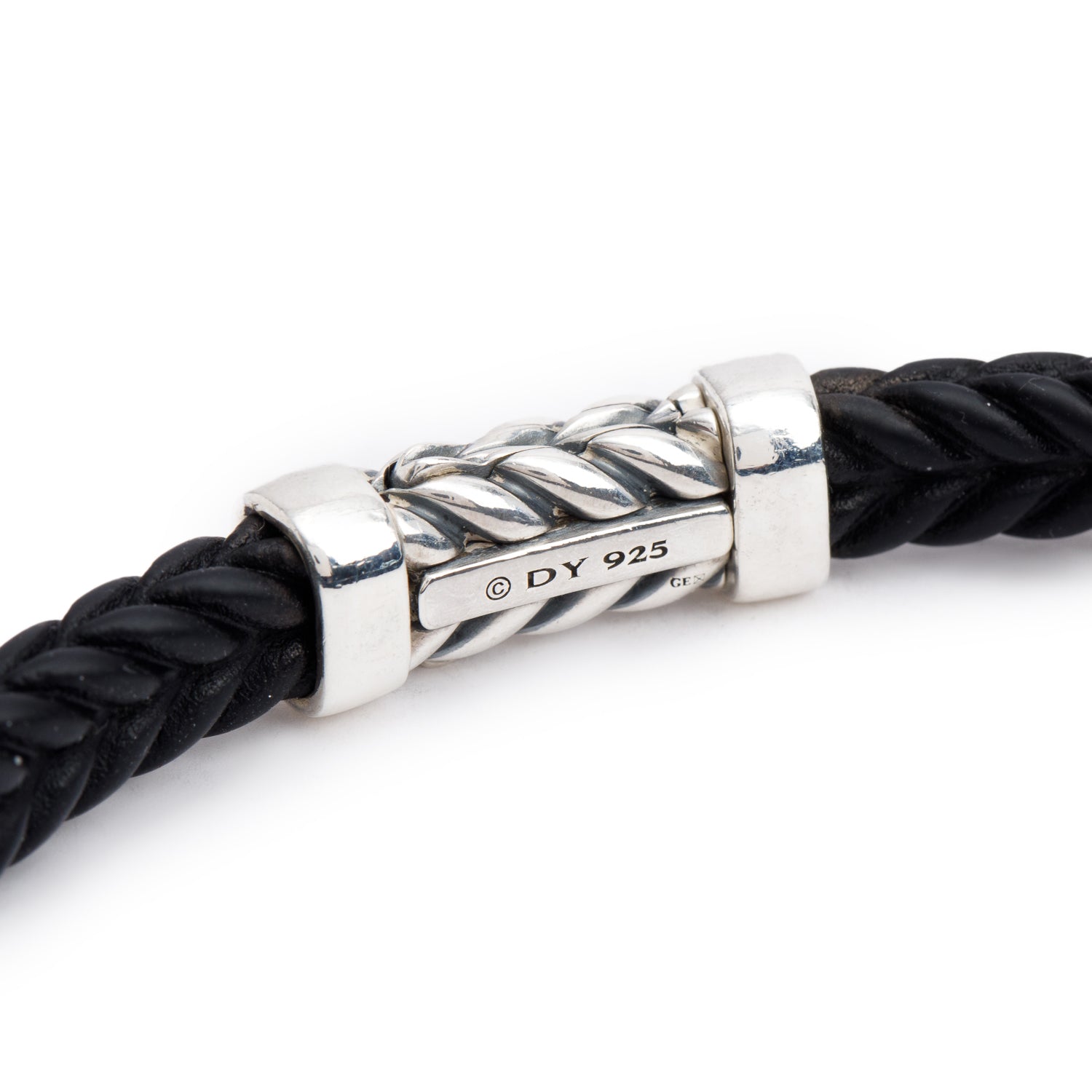David Yurman Sterling Silver Chevron Rubber Weave Bracelet, 6 MM