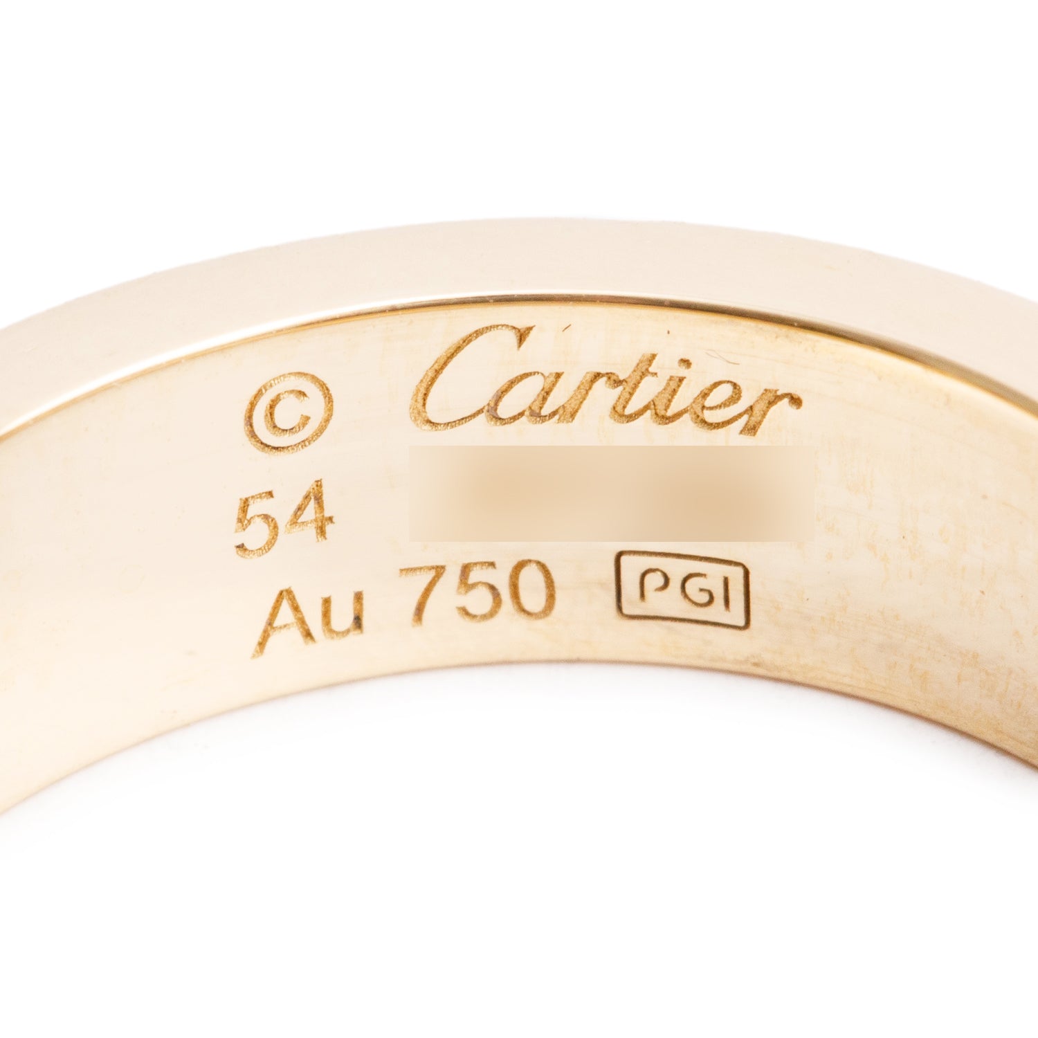 Cartier 18k Yellow Gold 3 Diamond 5.5 MM Love Ring, Size 54 7 w/ Certificate