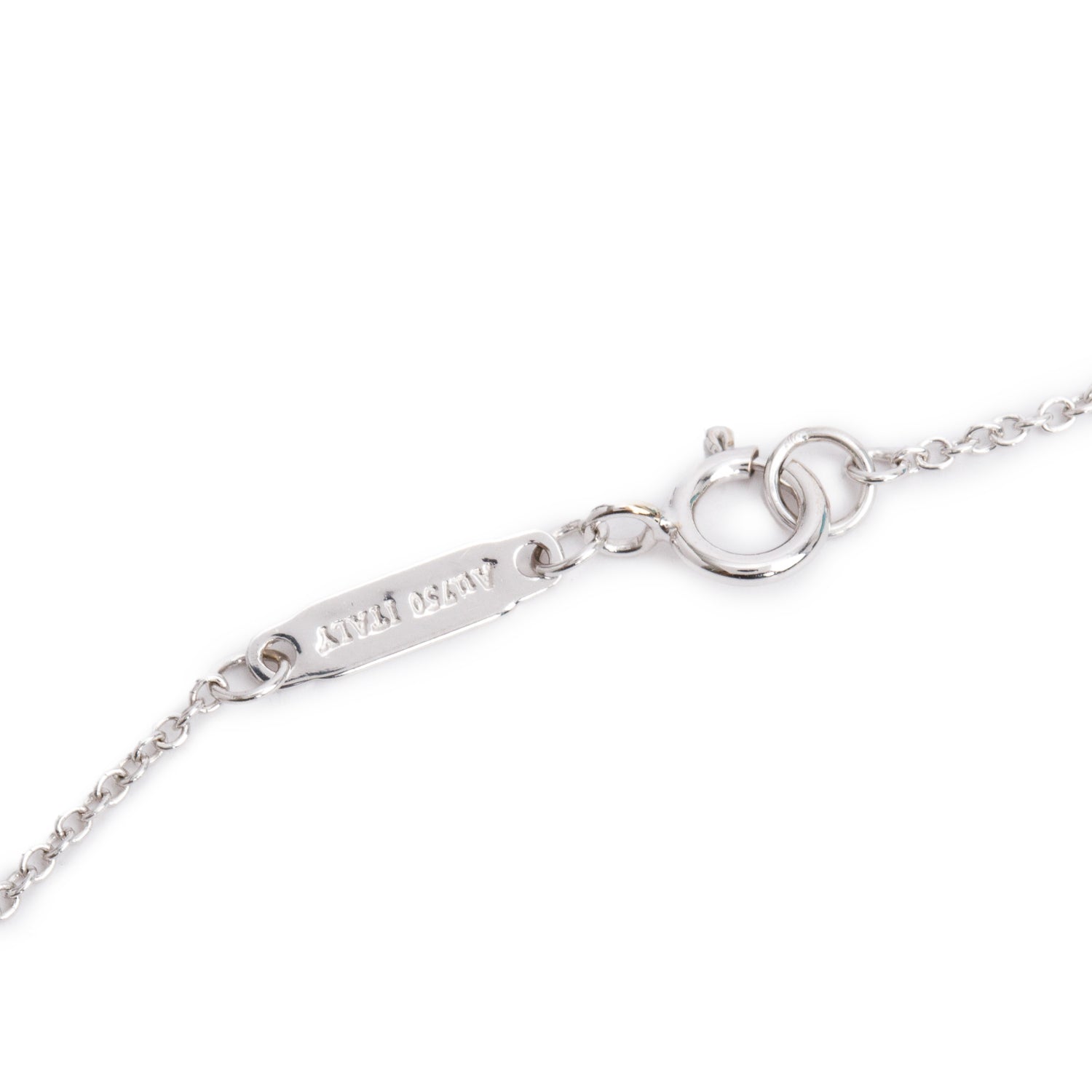 Tiffany & Co. 18k White Gold Diamond T Pendant Necklace w/ Box