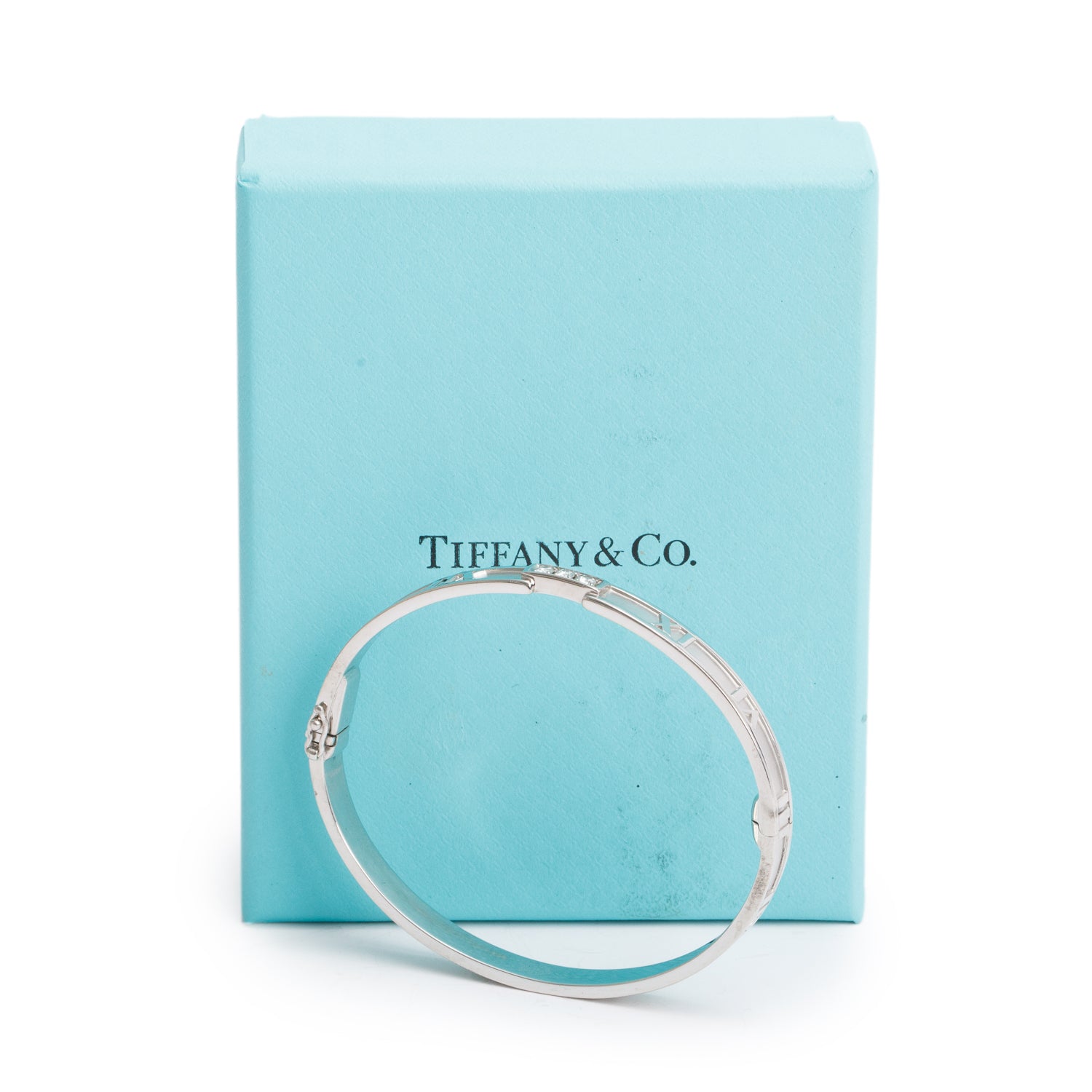 Tiffany & Co. 18k White Gold Diamond Atlas Bracelet w/ Box
