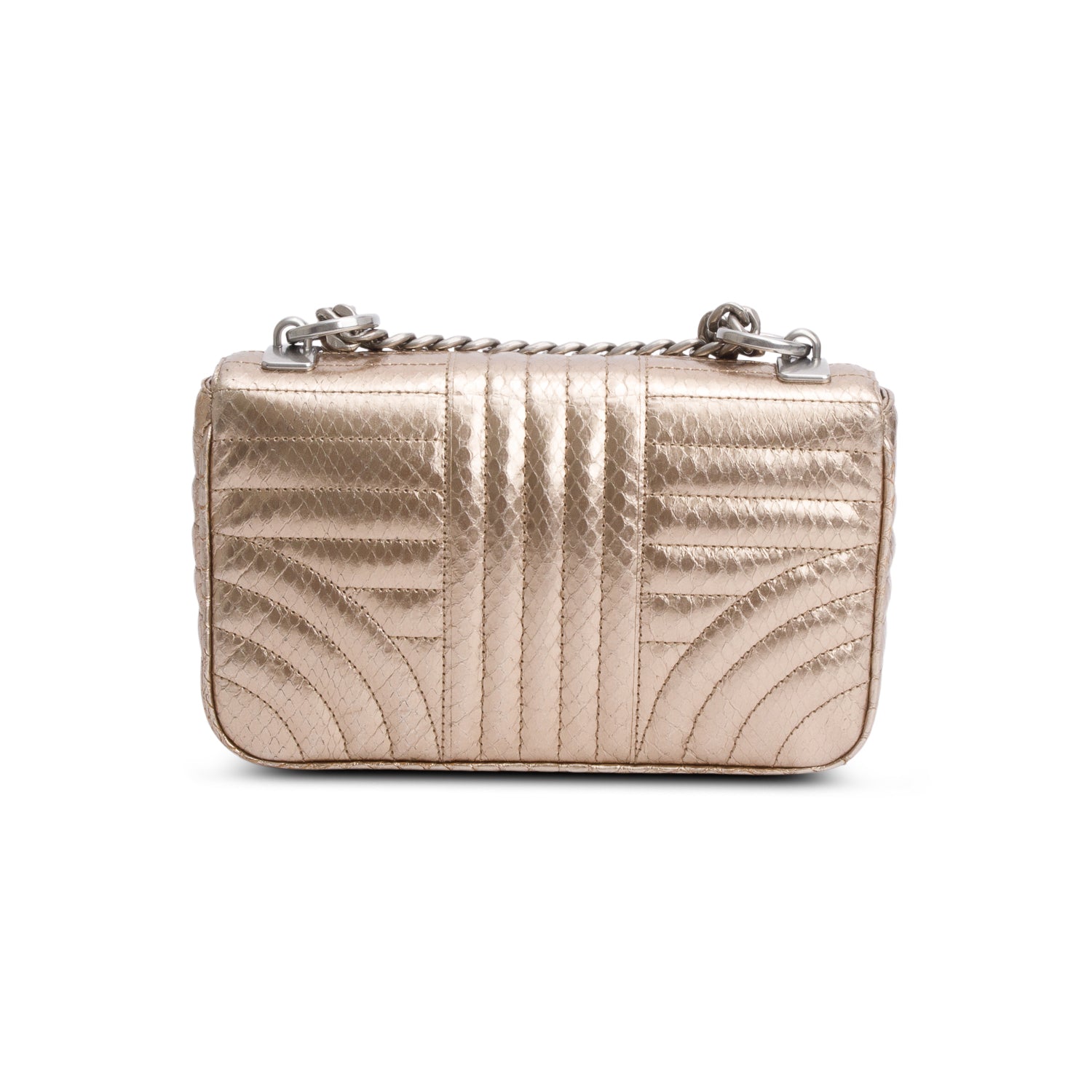 Prada Metallic Gold Python Diagramme Shoulder Bag