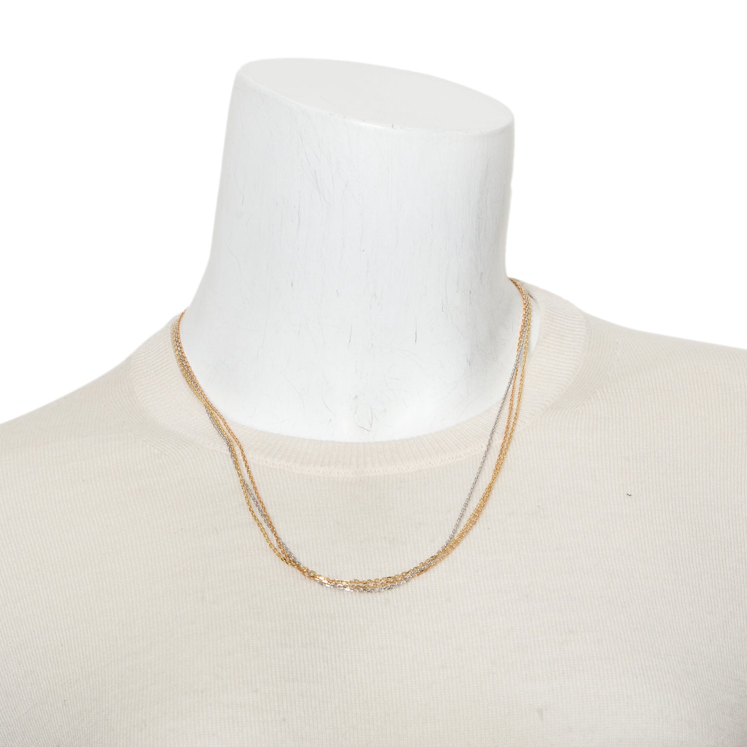 Cartier 2022 18k Yellow, White & Rose Gold Trinity Chain Necklace, Small Model w/ Box, Receipt & Certificate