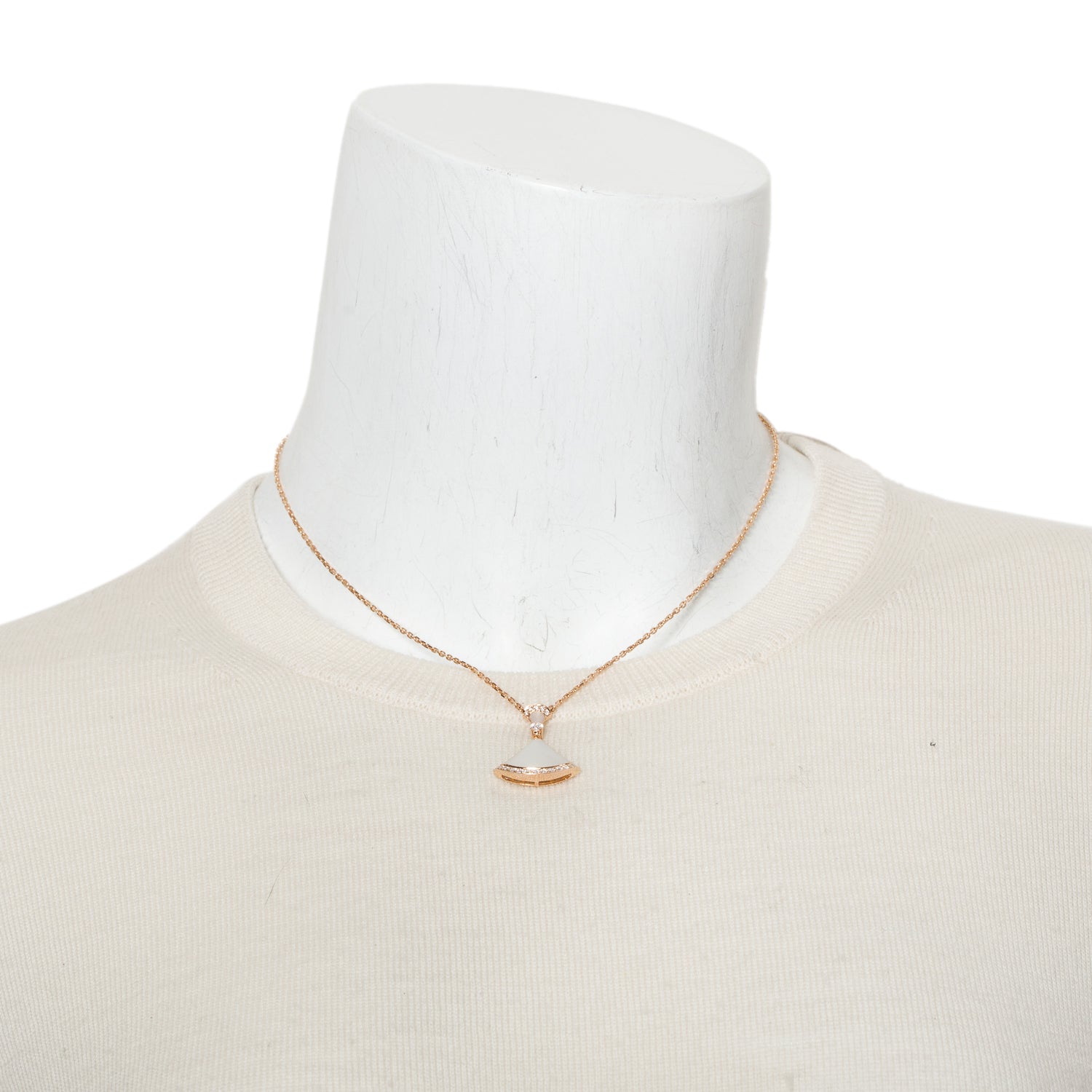 BVLGARI 18k Rose Gold Mother of Pearl & Diamond Divas' Dream Pendant Necklace