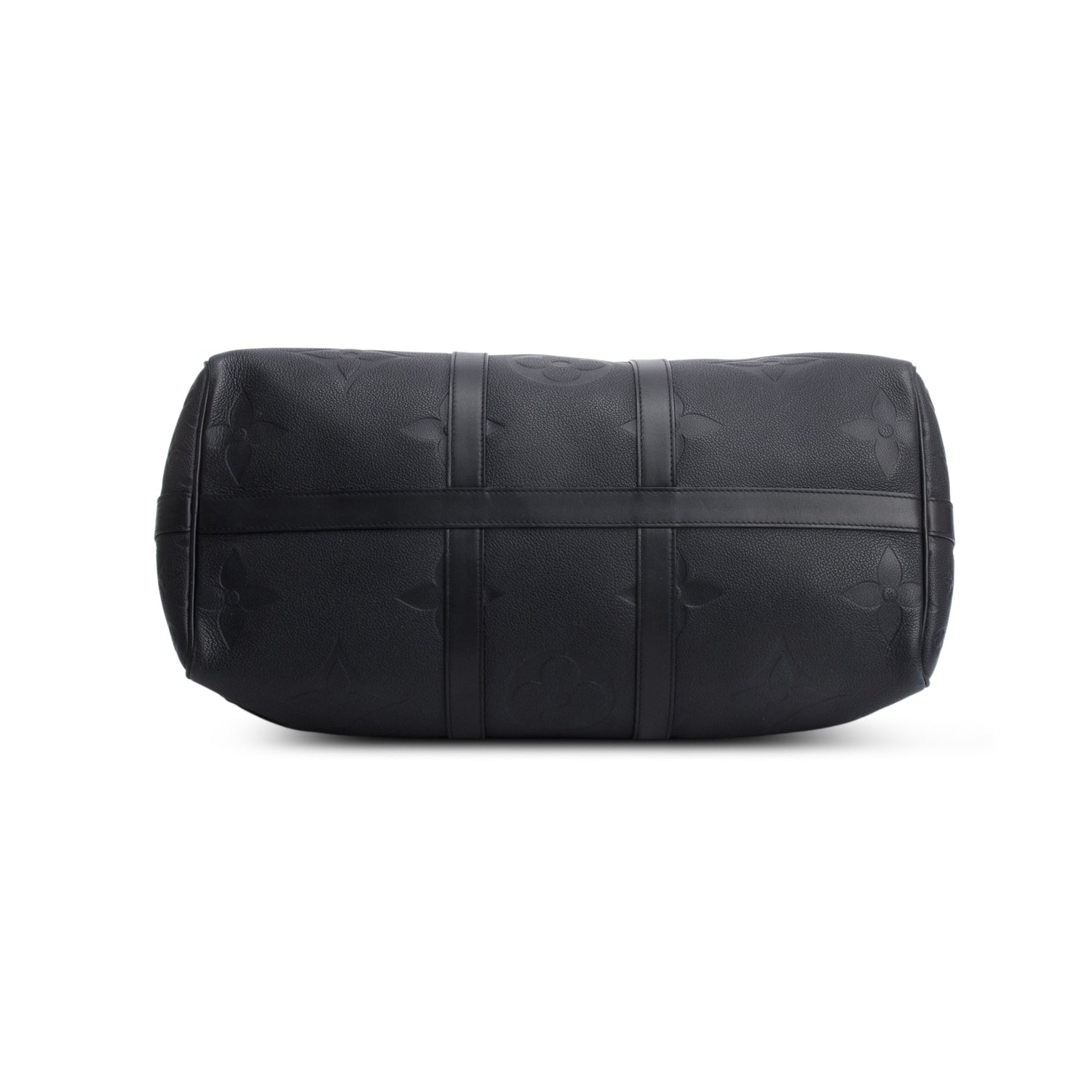 Louis Vuitton 2021 Black Monogram Empreinte Giant Leather Keepall Bandouliere 45