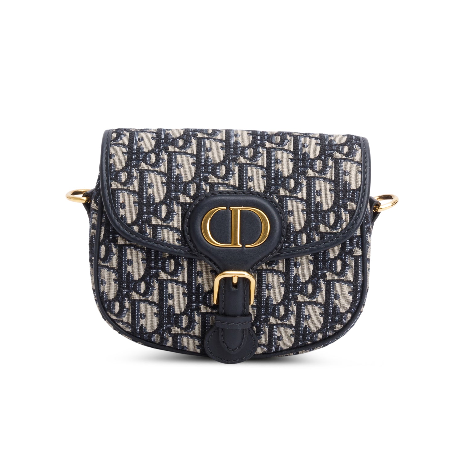 Christian Dior 2020 Blue Oblique Small Bobby Flap Bag w/ Strap & Authenticity Card