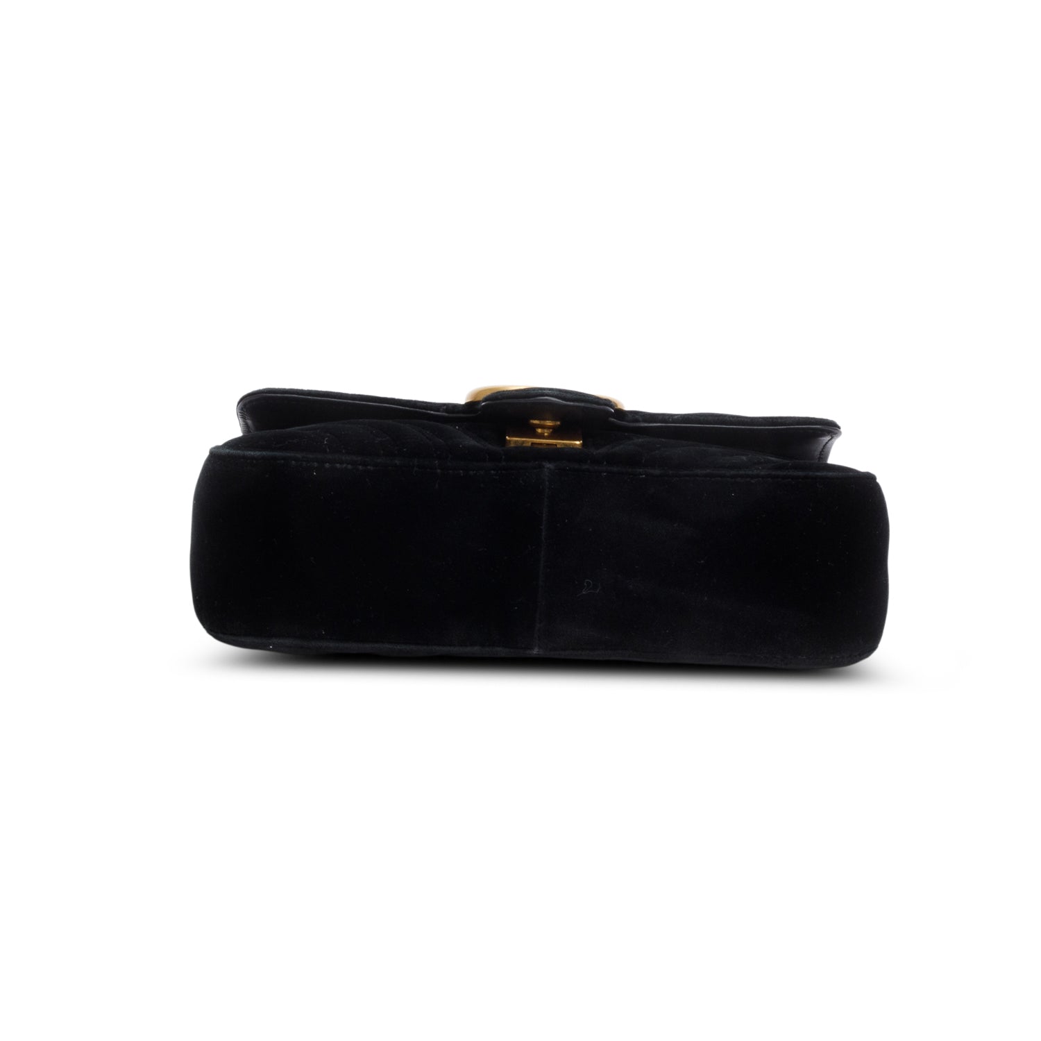 Gucci Black Velvet Matelasse Small GG Marmont Shoulder Bag