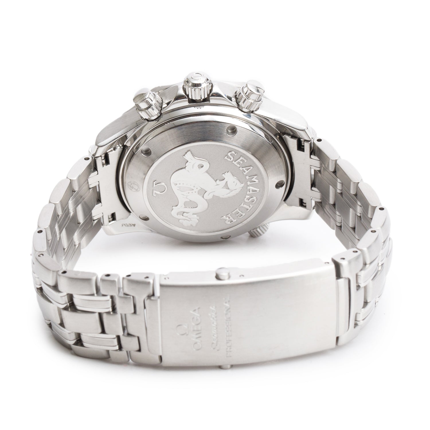 Omega Stainless Steel Seamaster Diver 300M Professional Chronometer 41.5 MM Automatic Chronograph Watch Blue Dial w/ Box & Papers