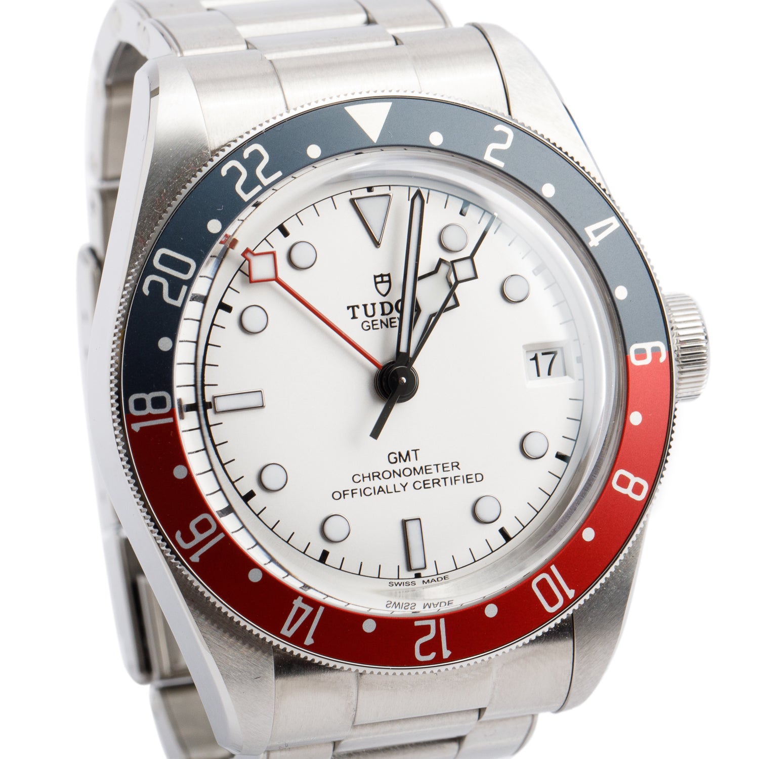 Tudor Stainless Steel Black Bay 'Pepsi' GMT 41 MM Automatic Watch Opaline Dial 79830RB