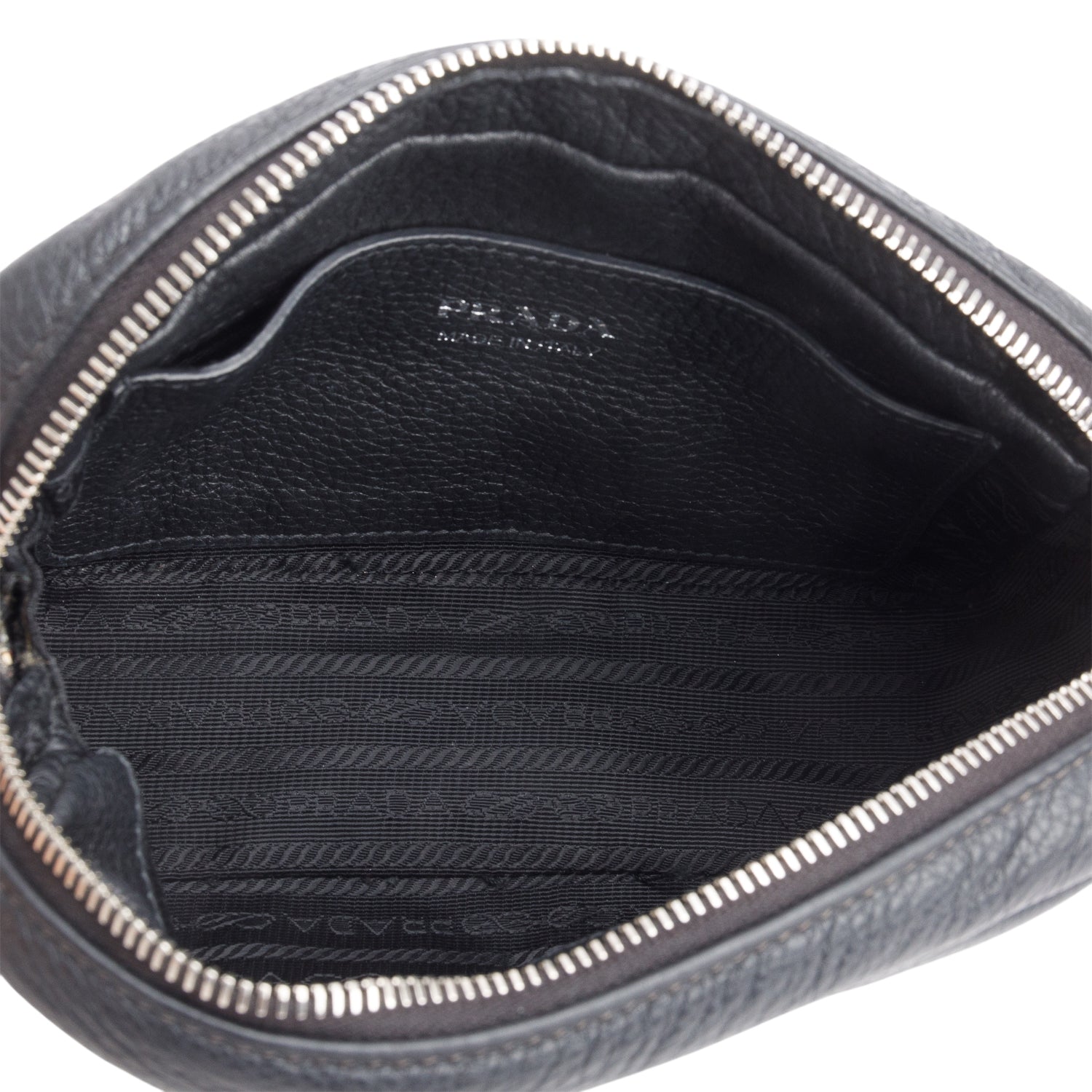 Prada Black Vitello Phenix Camera Bag w/ Straps