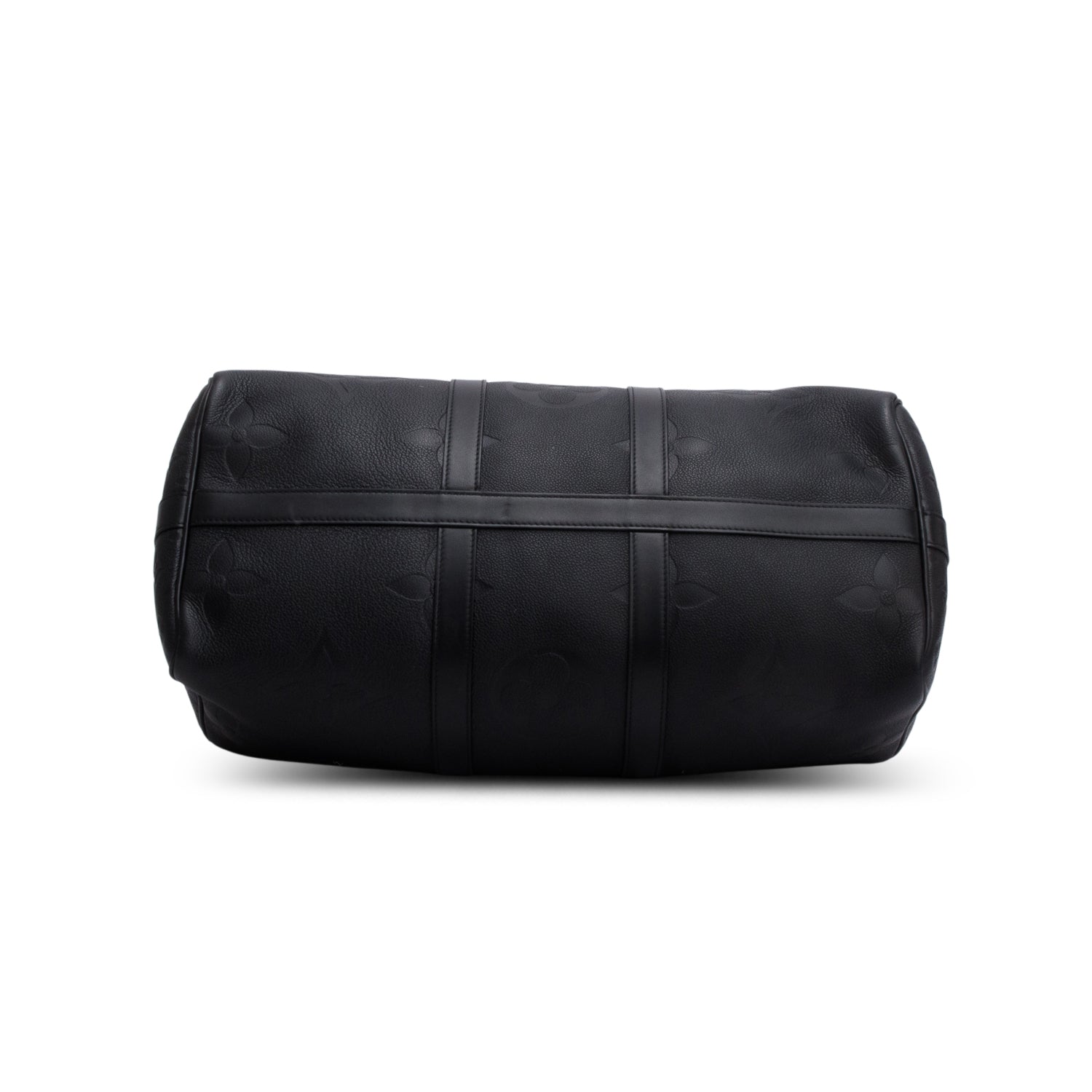 Louis Vuitton Black Monogram Empreinte Giant Leather Keepall Bandouliere 45