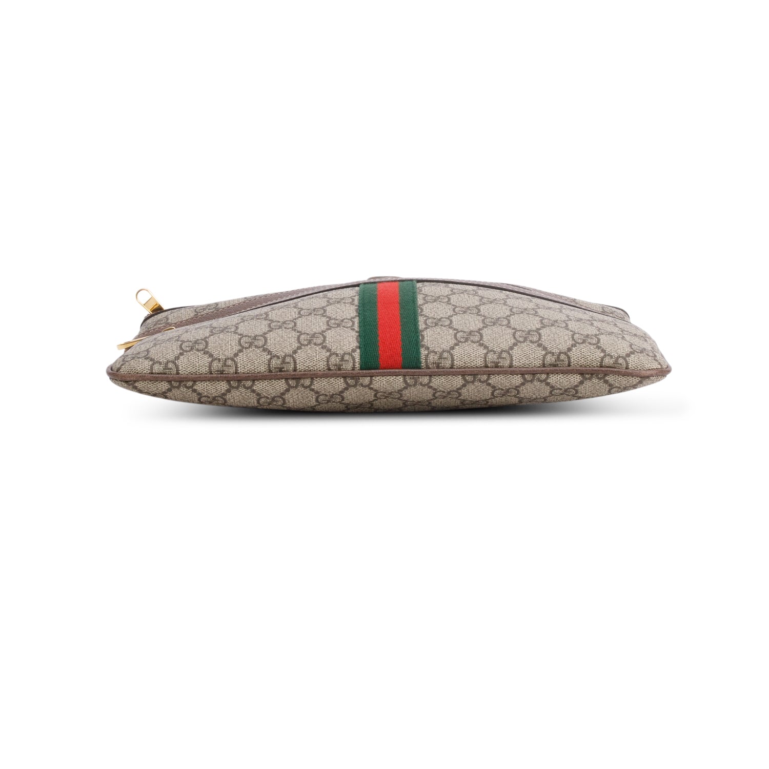 Gucci Brown GG Supreme Monogram Large Ophidia Pouch Clutch w/ Box