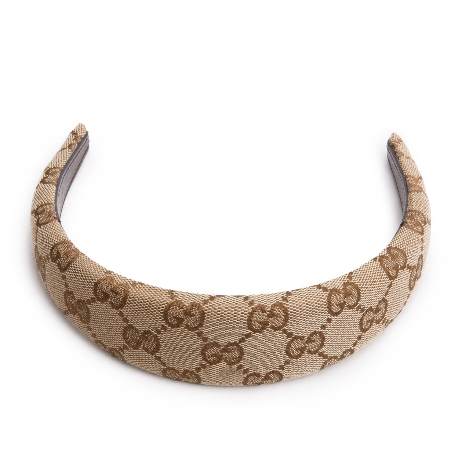 Gucci Beige Monogram Headband w/ Box & Receipt