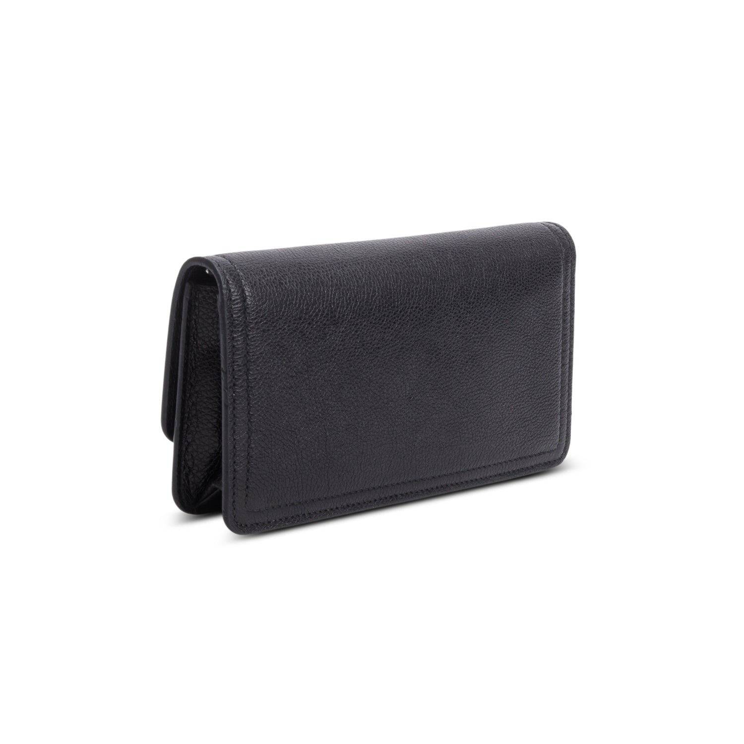 Prada Black Glace Calf Etiquette Wallet on Chain w/ Authenticity Card