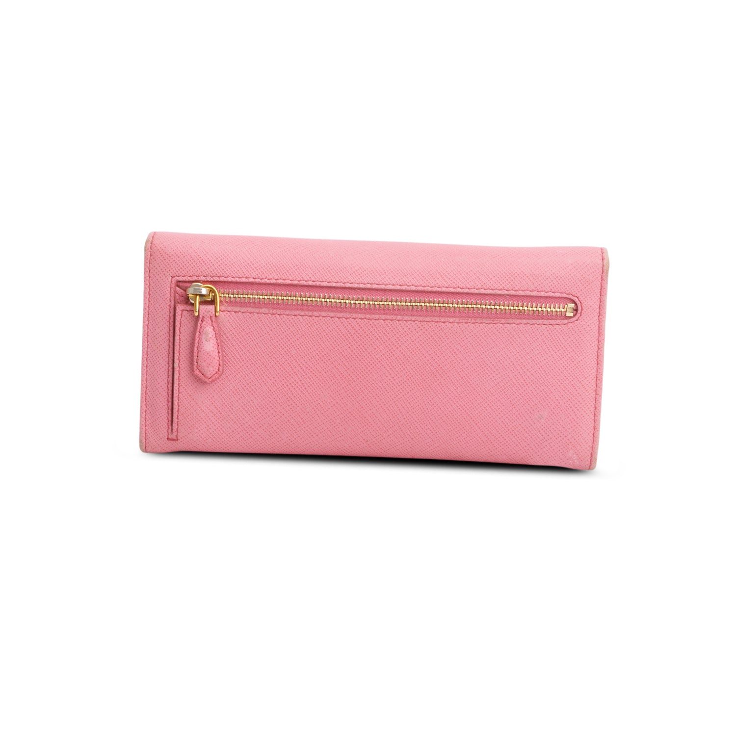 Prada Pink Saffiano Leather Large Continental Wallet