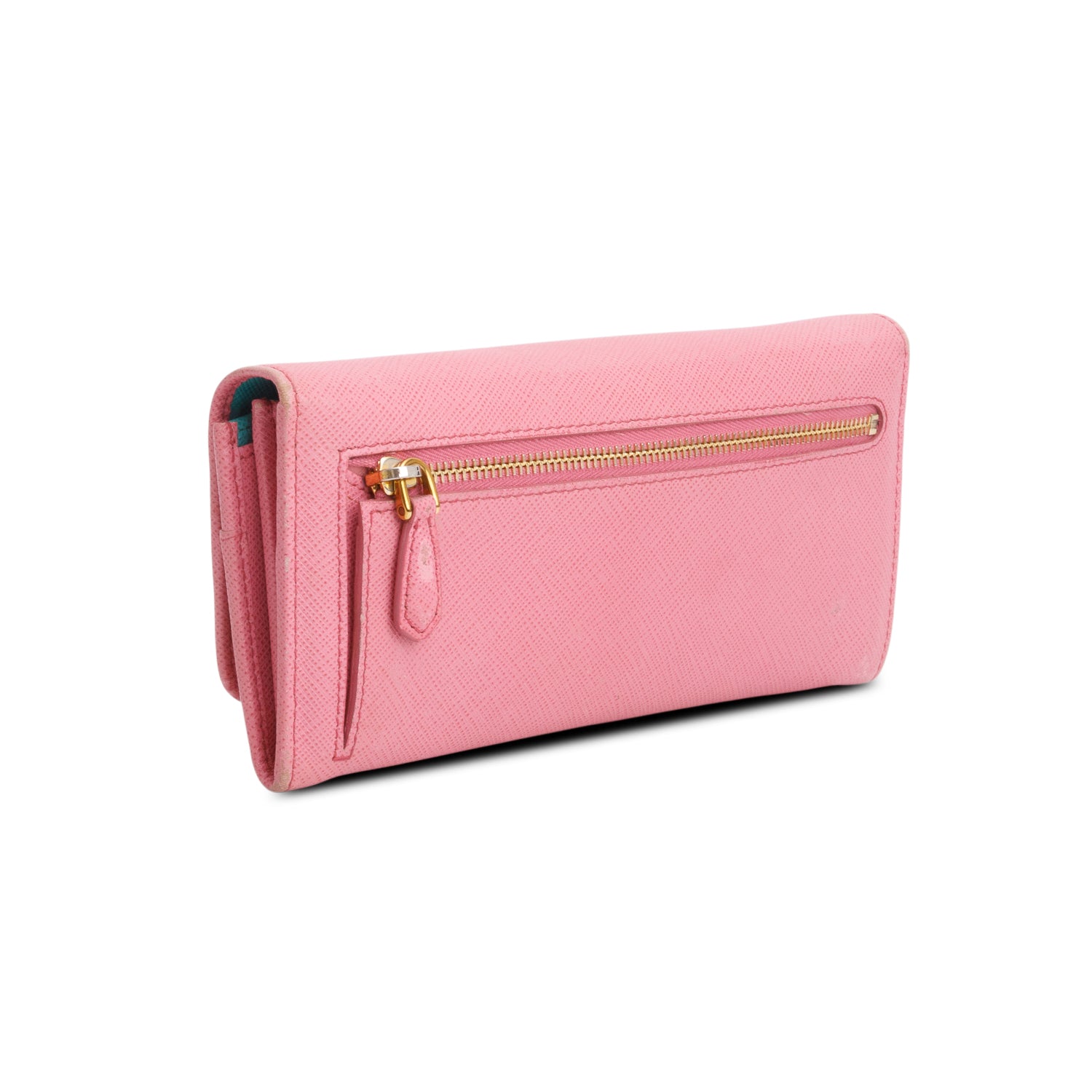 Prada Pink Saffiano Leather Large Continental Wallet