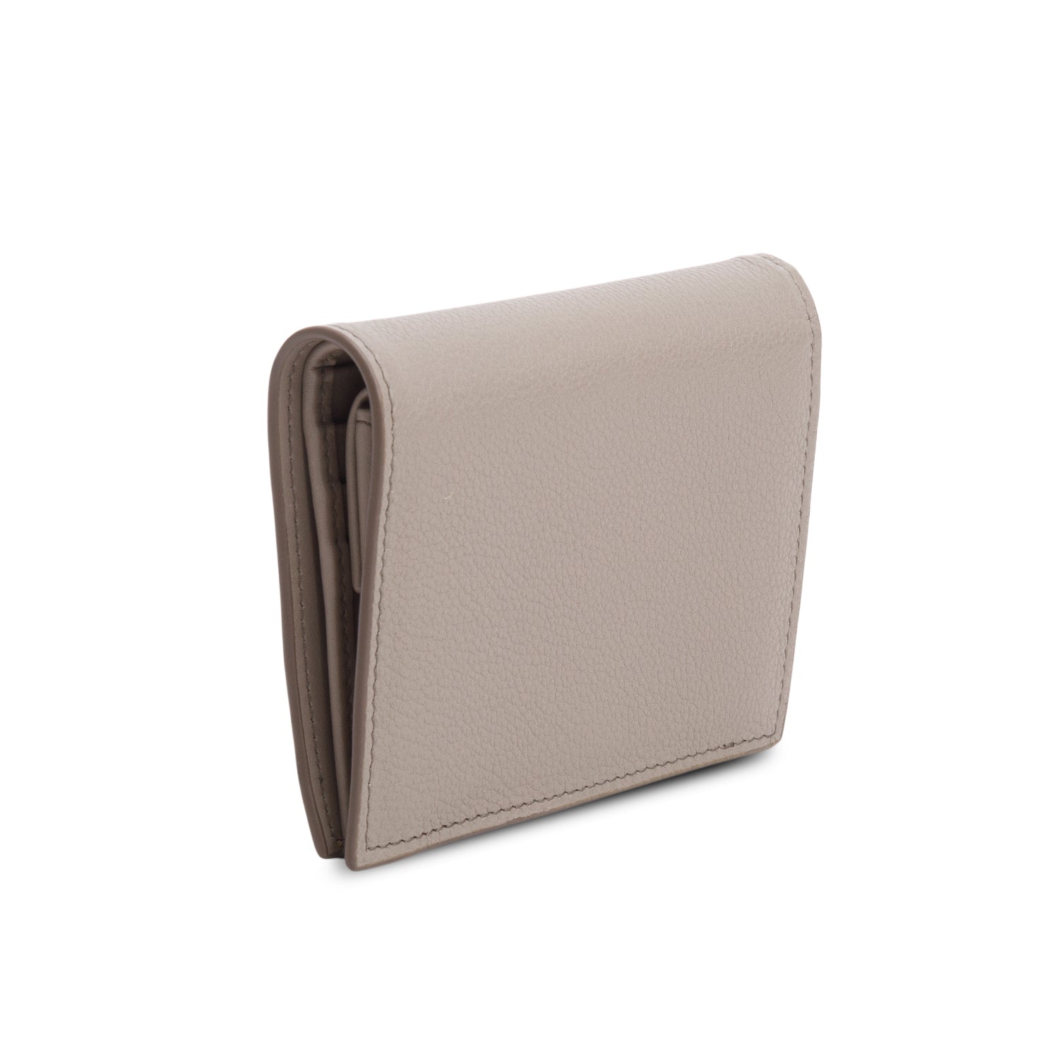 Prada Taupe Vitello Daino Compact Wallet w/ Box & Authenticity Card