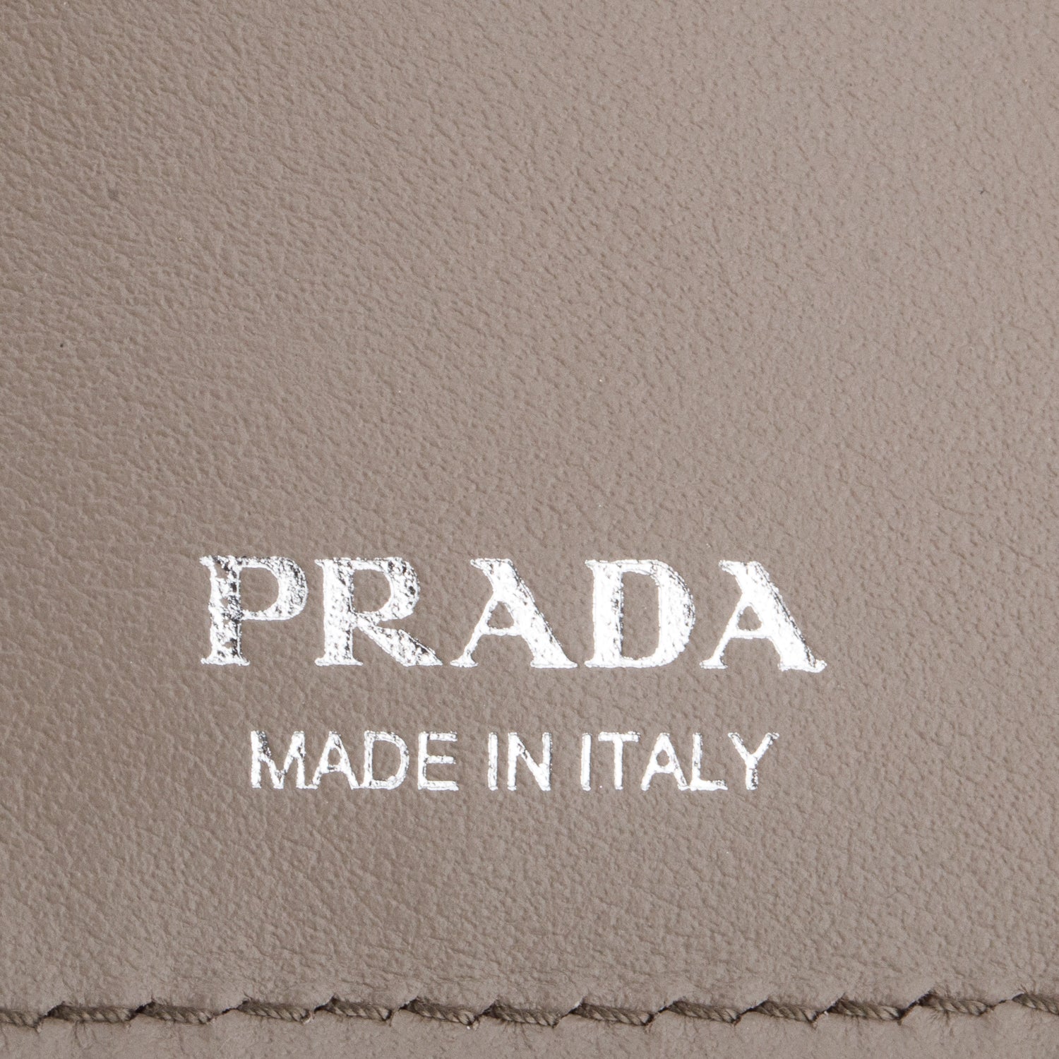 Prada Taupe Vitello Daino Compact Wallet w/ Box & Authenticity Card