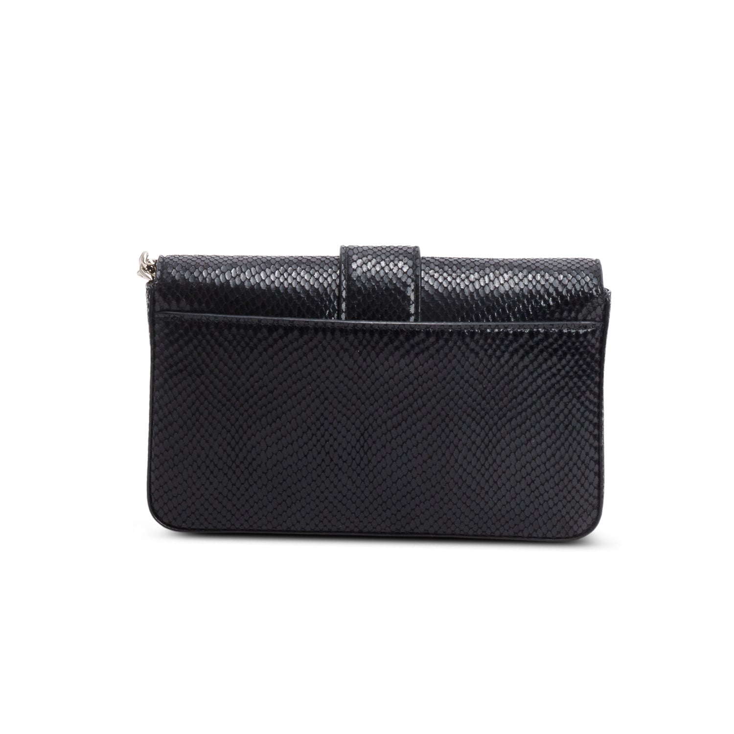 Jimmy Choo Black Lizard Embossed Calfskin Crystal Cheri Crossbody Bag